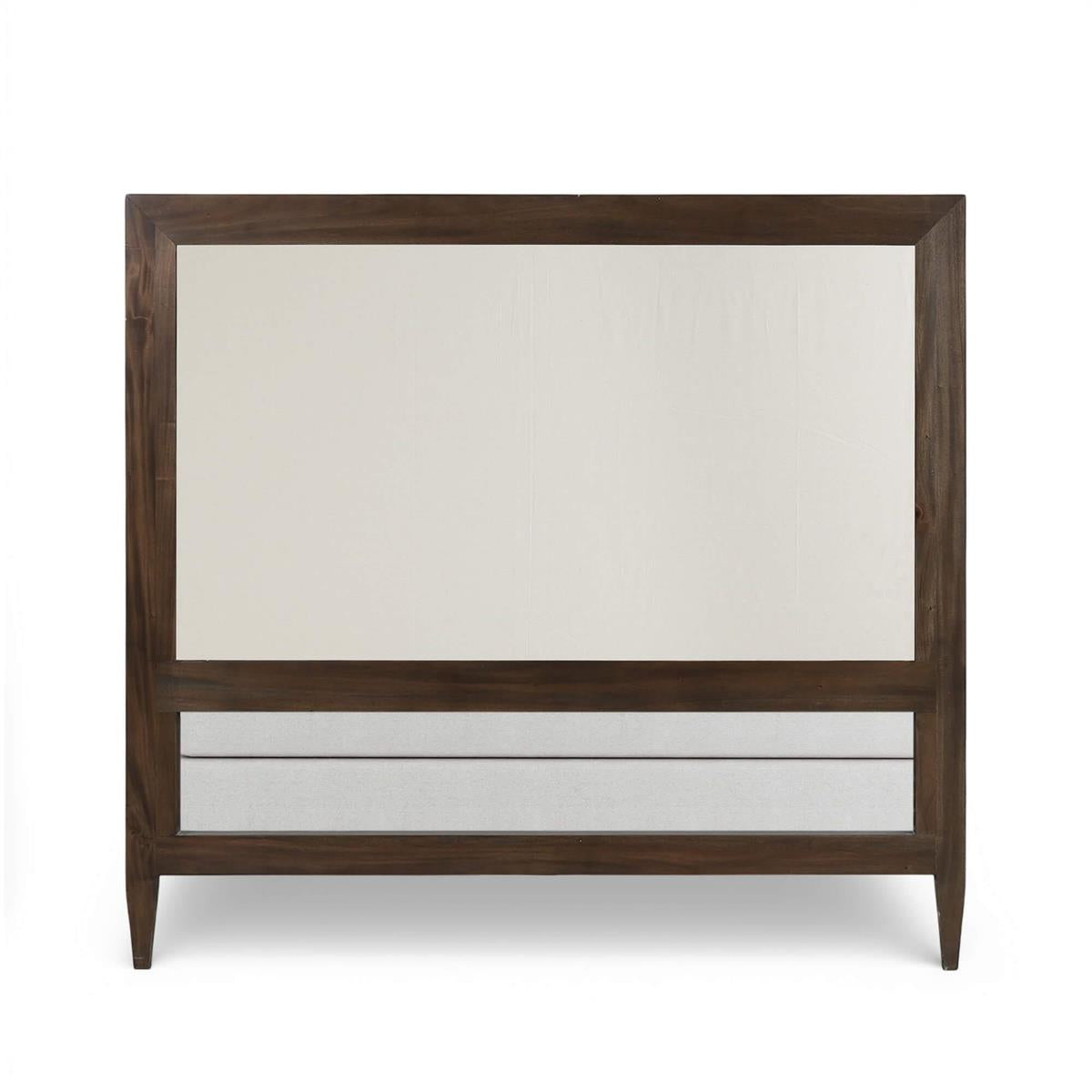 Bramble Vivienne Upholstered Bed Queen — Dark Walnut / Dinara Natural