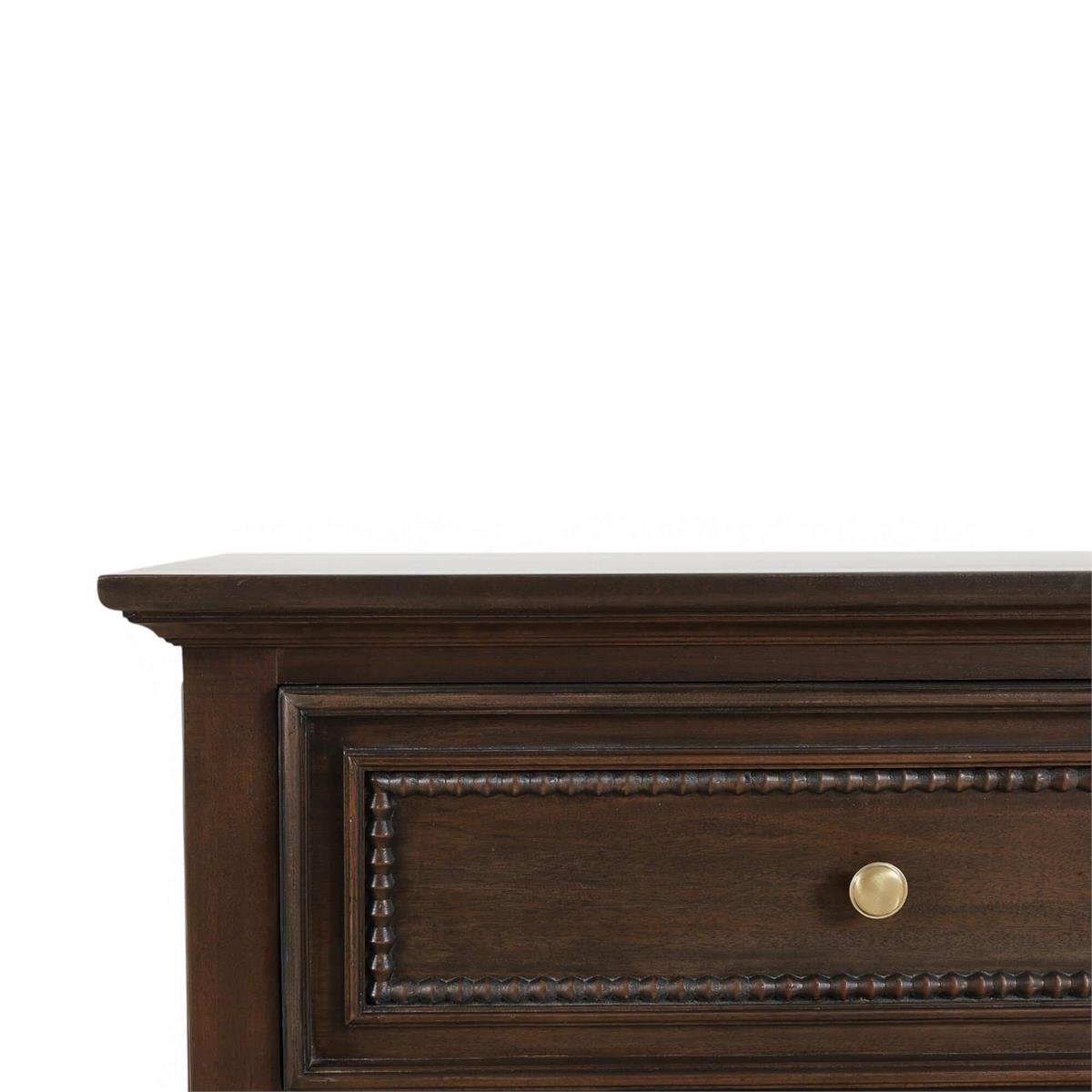 Bramble Vivienne 2 Drawer Bedside Large Table — Dark Walnut