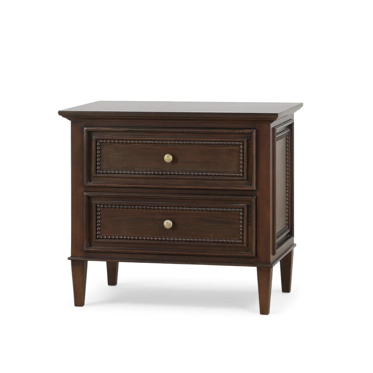 Bramble Vivienne 2 Drawer Bedside Large Table — Dark Walnut