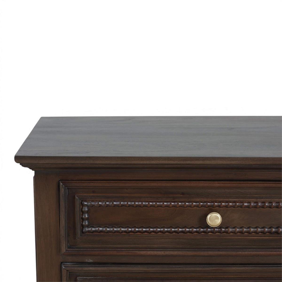 Bramble Vivienne 3 Drawer Bedside Large Table — Dark Walnut