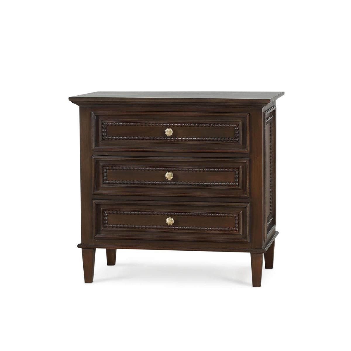 Bramble Vivienne 3 Drawer Bedside Large Table — Dark Walnut
