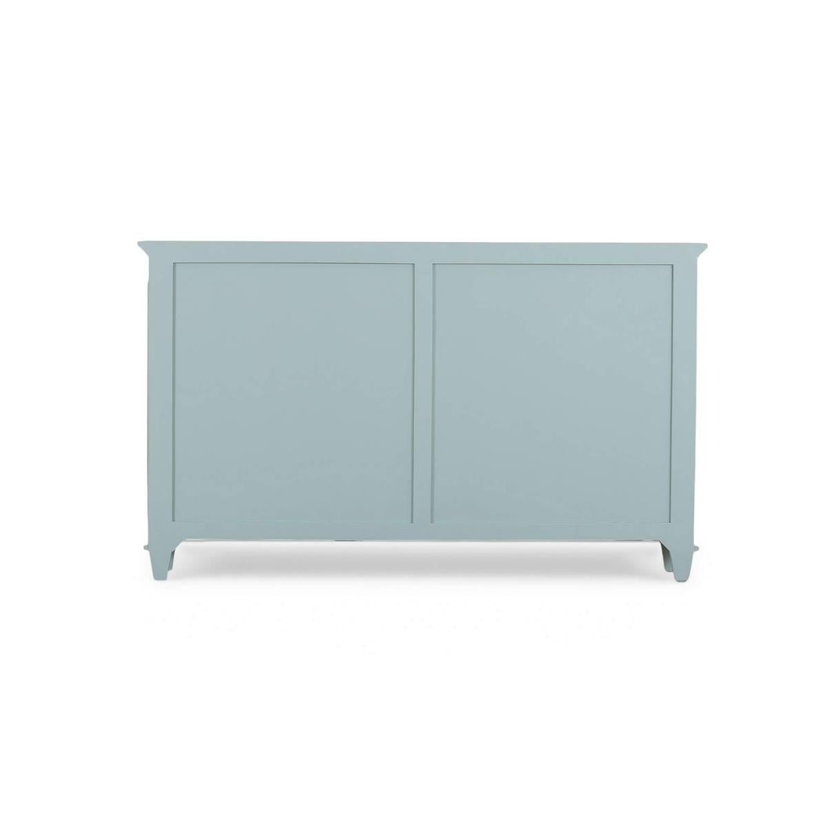 Bramble Vivienne 4 Door Narrow Sideboard — Vintage Moss Green / Light Distressed