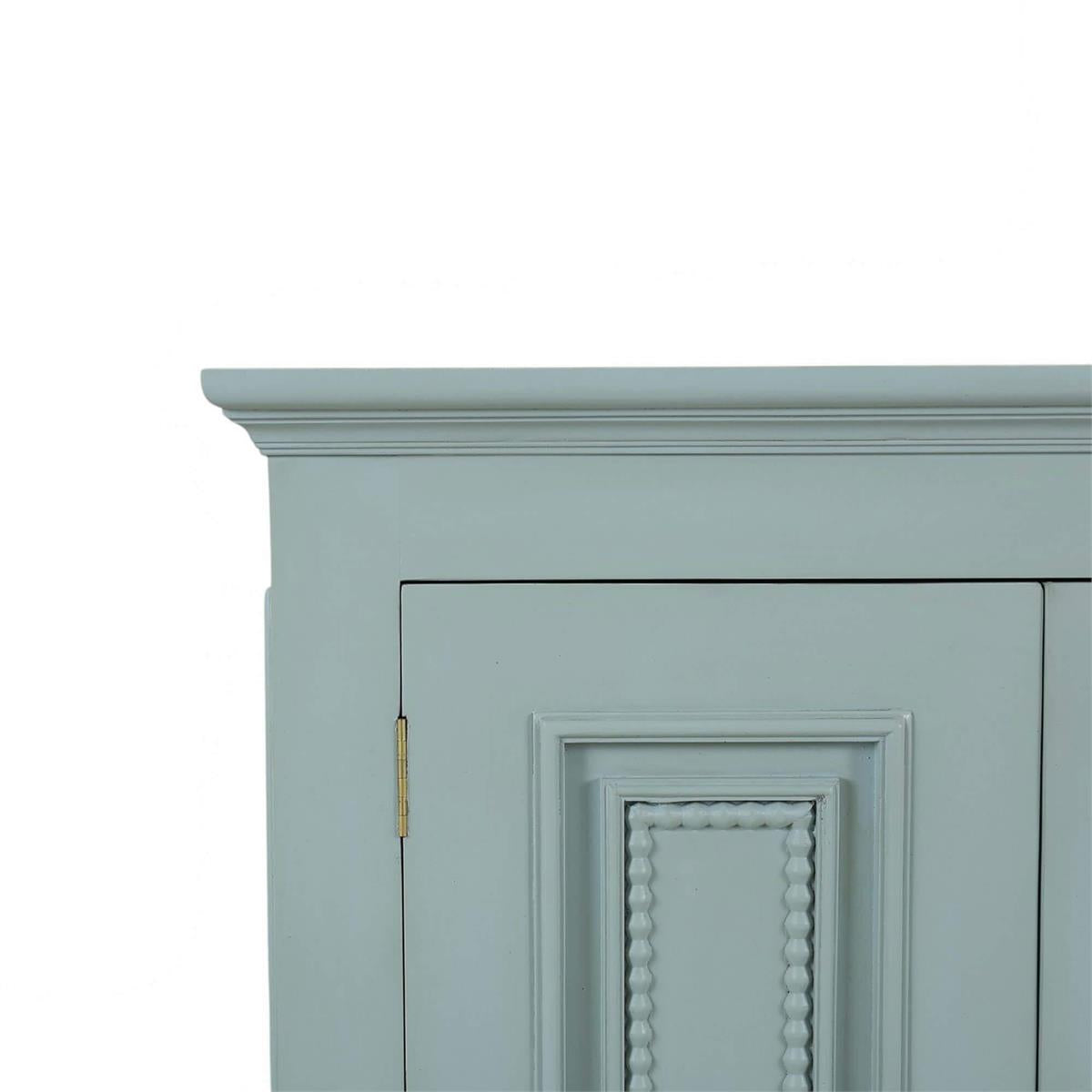 Bramble Vivienne 4 Door Narrow Sideboard — Vintage Moss Green / Light Distressed