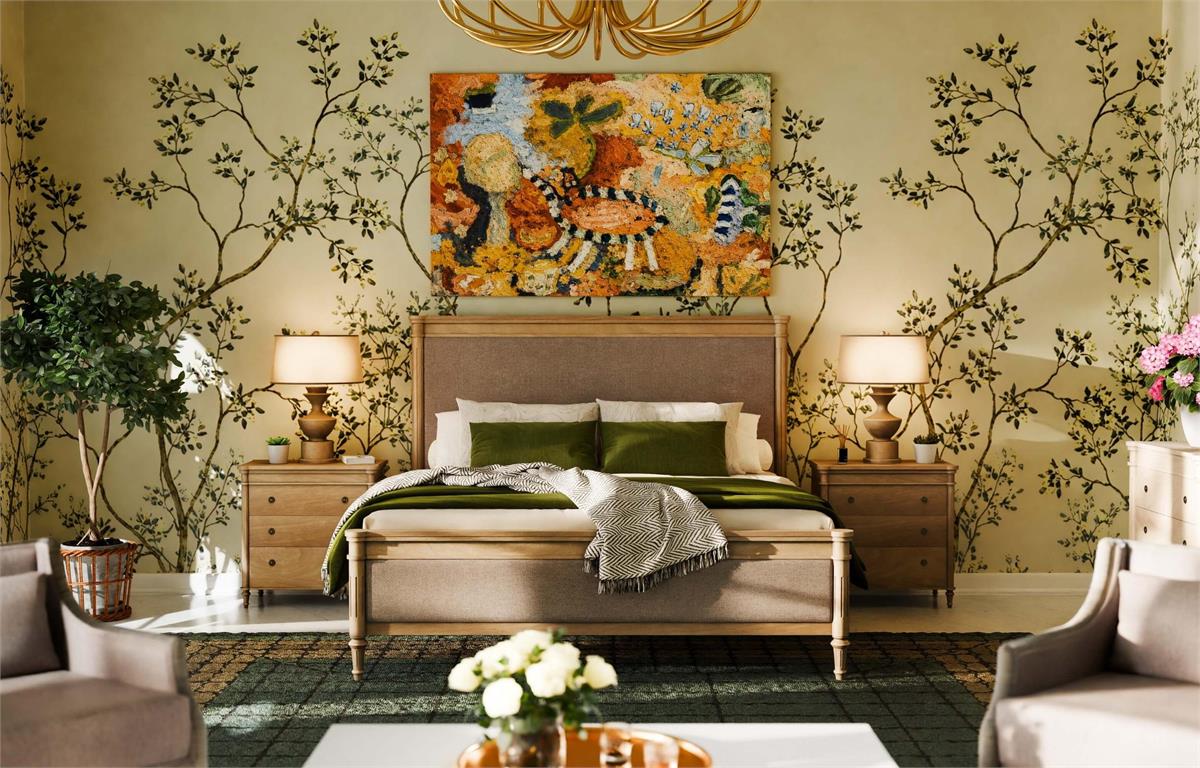 Bramble Kelly King Bed — Sandbar / Taupe Velour