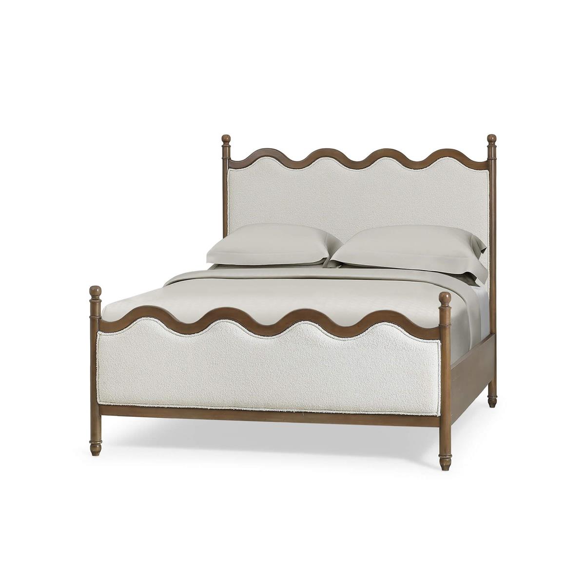 Bramble Chloe Queen Bed — Straw Wash / Colorado Boucle Ivory
