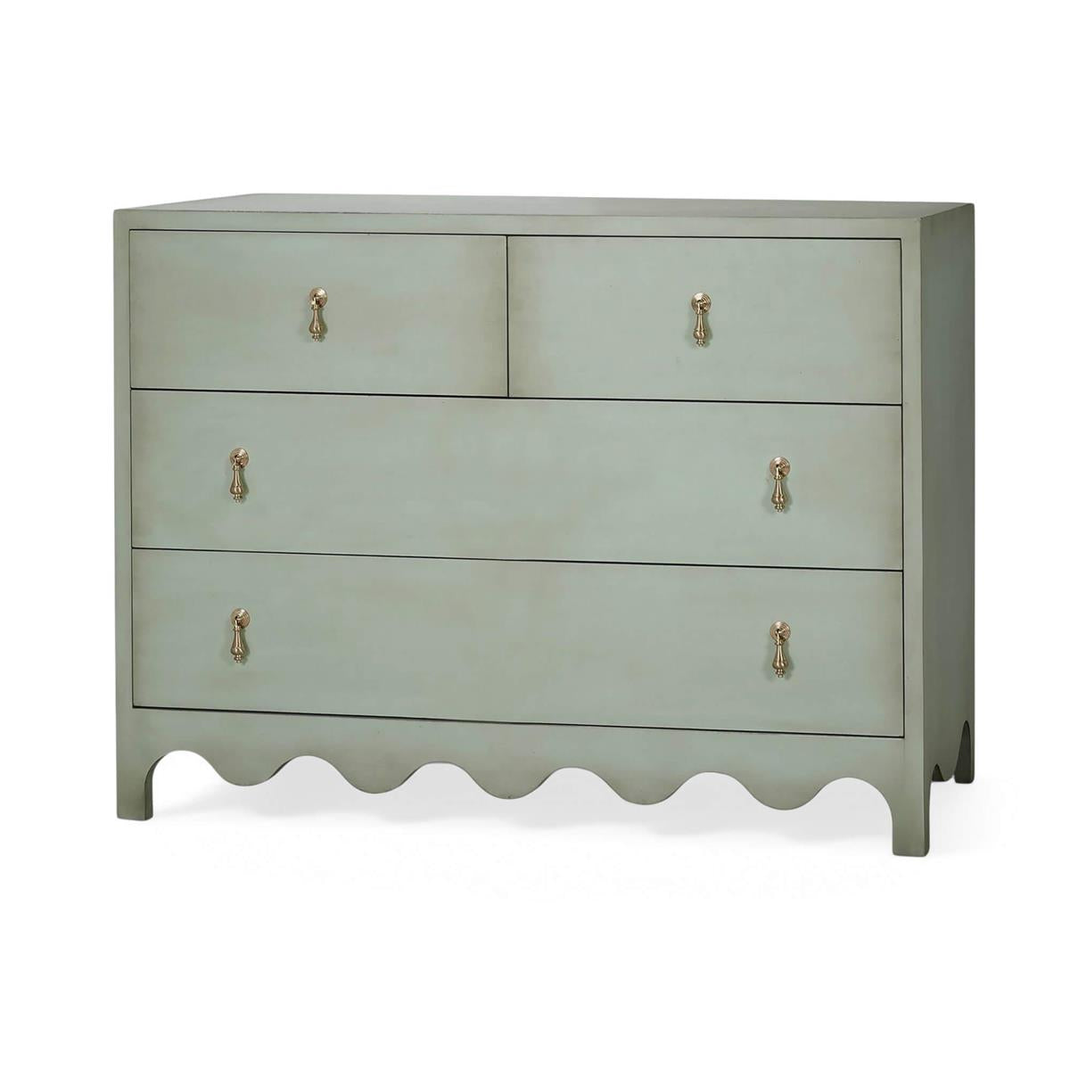 Bramble Chloe 4 Drawer Dresser — Vintage Fennel Green / Light Distressed