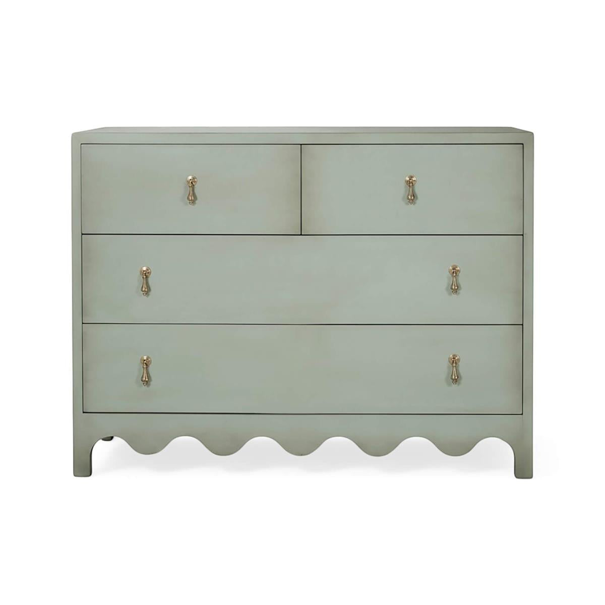 Bramble Chloe 4 Drawer Dresser — Vintage Fennel Green / Light Distressed