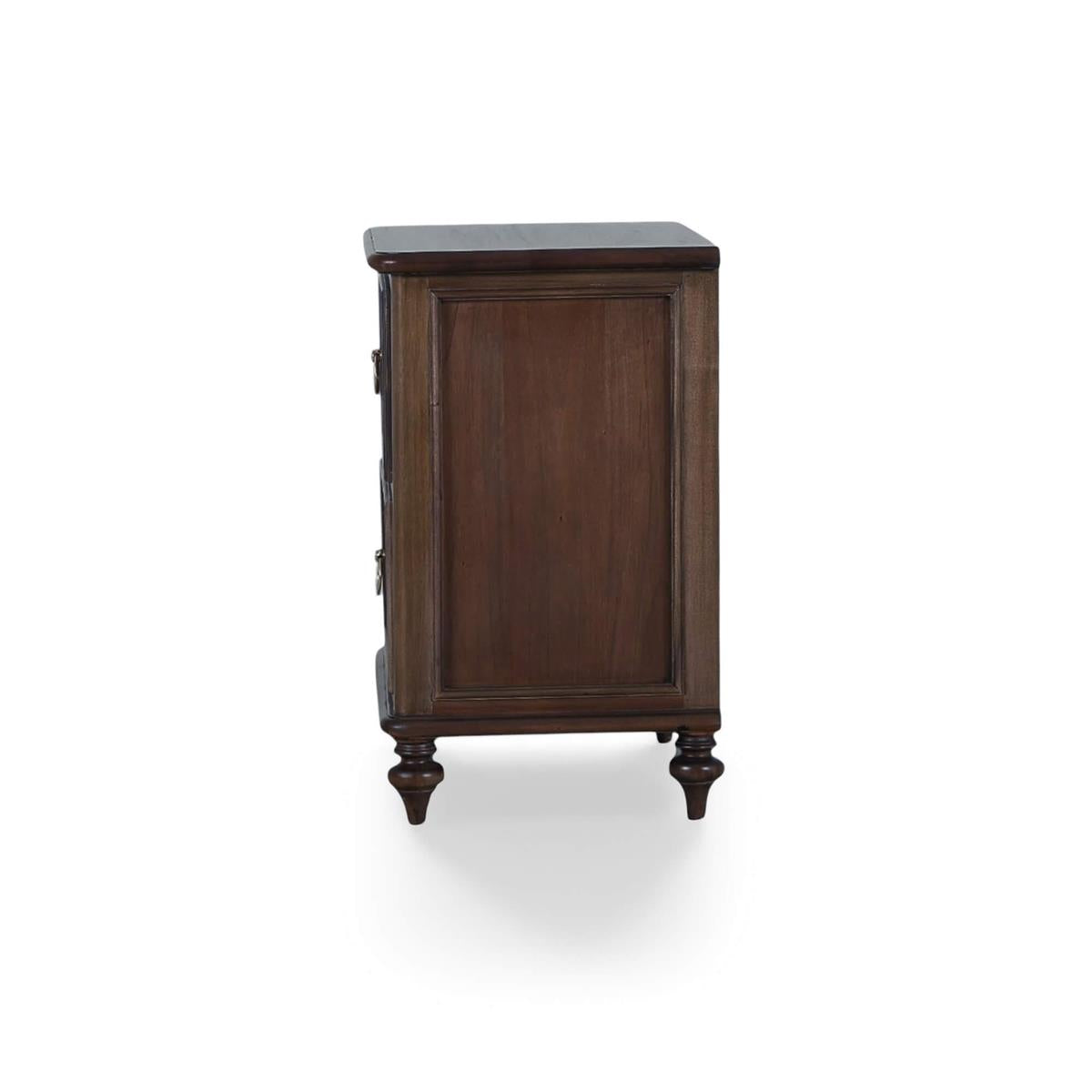Bramble Savannah 2 Drawer Bedside Table — Dark Walnut