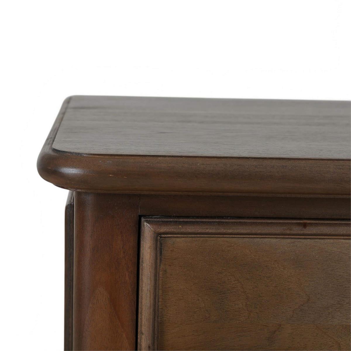 Bramble Savannah Bedside Table w/ Open Shelf — Dark Walnut