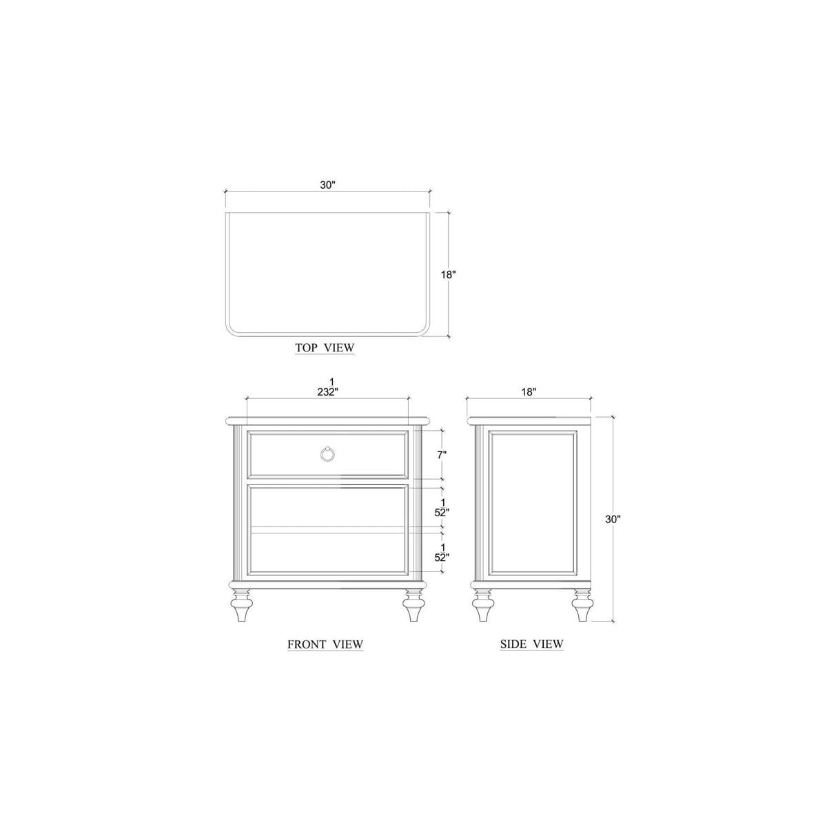 Bramble Savannah Bedside Table w/ Open Shelf — Dark Walnut