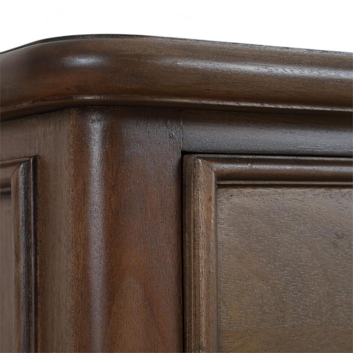 Bramble Savannah Bedside Table w/ Open Shelf — Dark Walnut