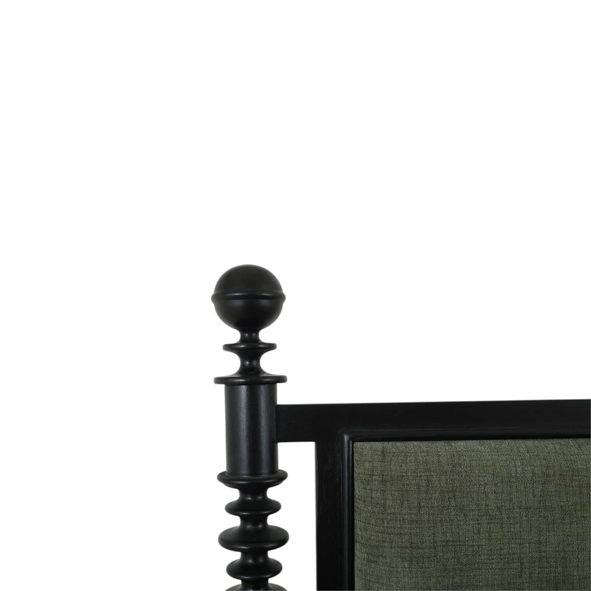 Bramble Milano Upholstered King Bed — Batavia Black / Thames Moss Green