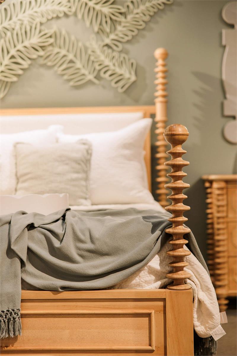 Bramble Milano Upholstered King Bed — Fruit Wood / Arctic