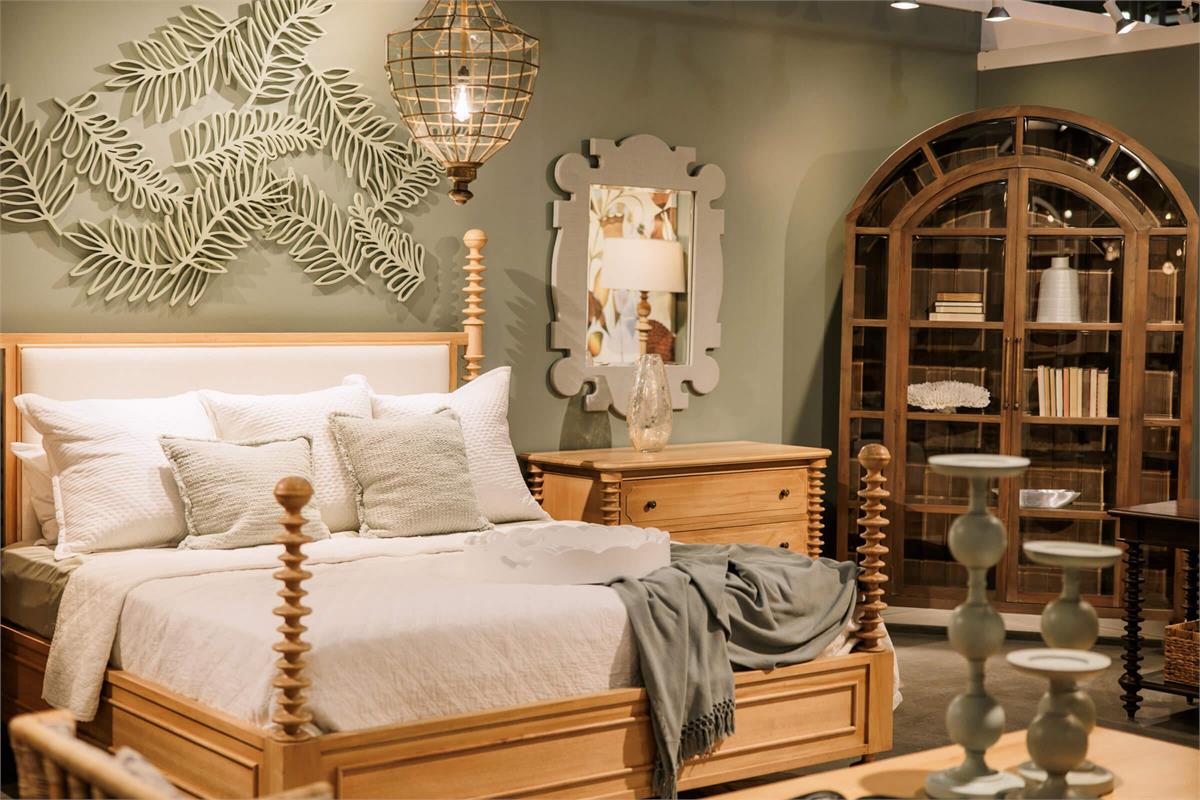 Bramble Milano Upholstered King Bed — Fruit Wood / Arctic