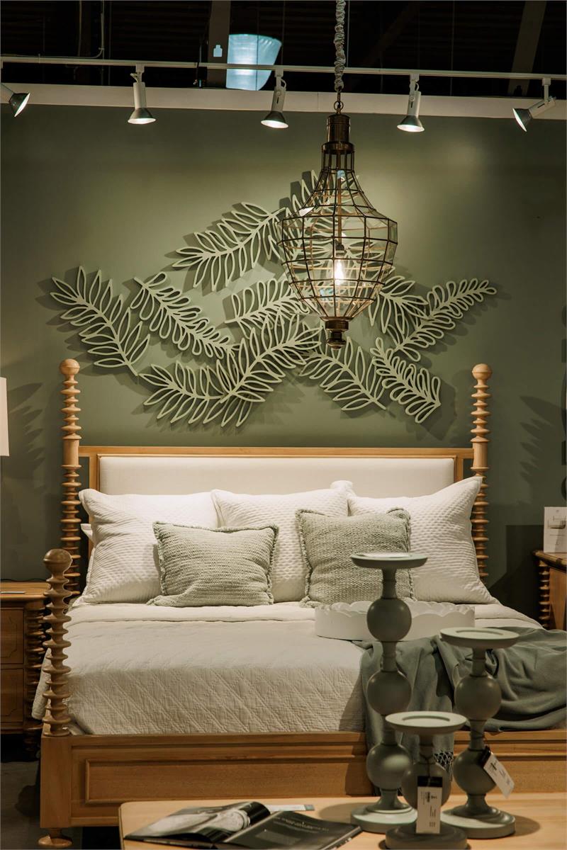 Bramble Milano Upholstered King Bed — Fruit Wood / Arctic