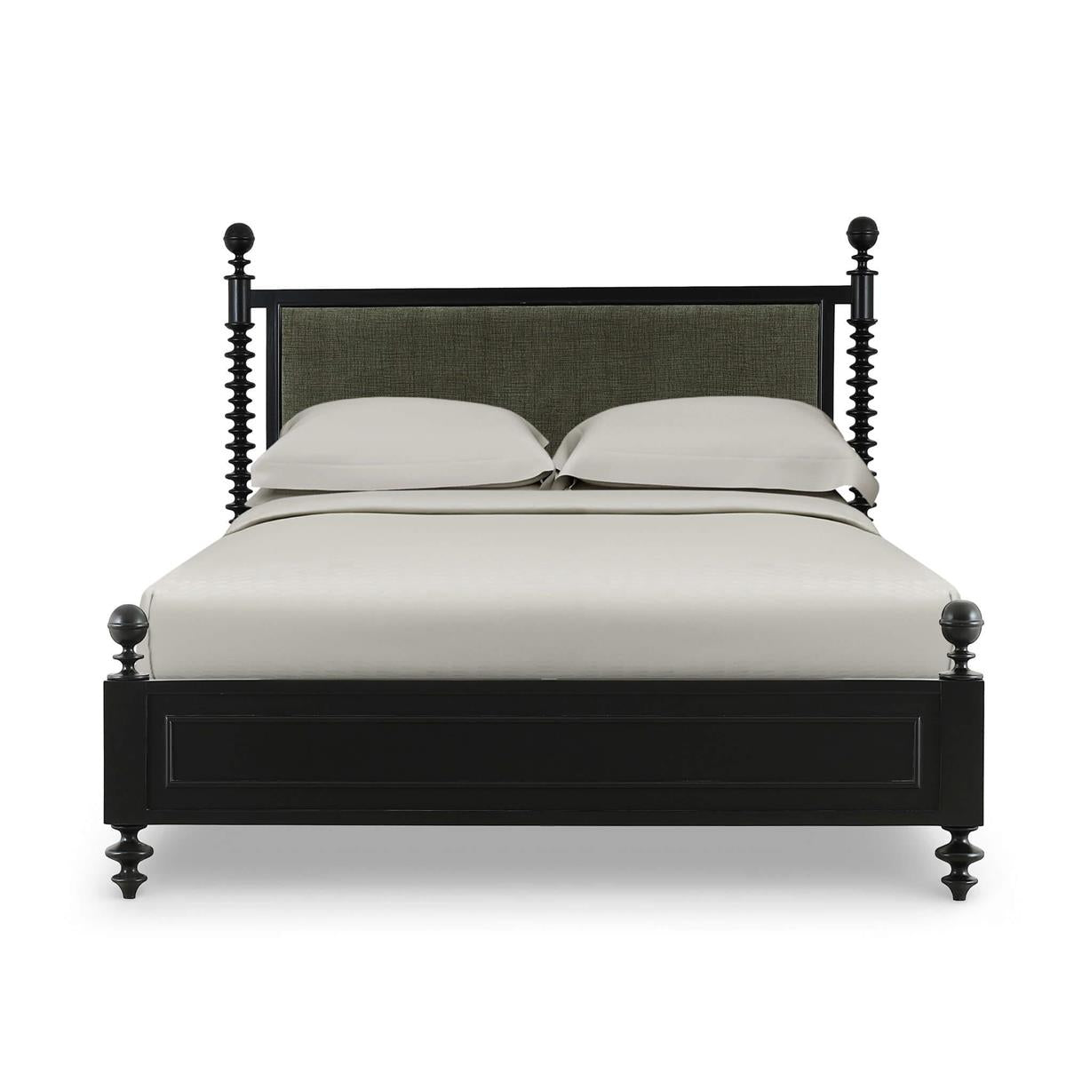 Bramble Milano Upholstered Queen Bed — Batavia Black / Arctic