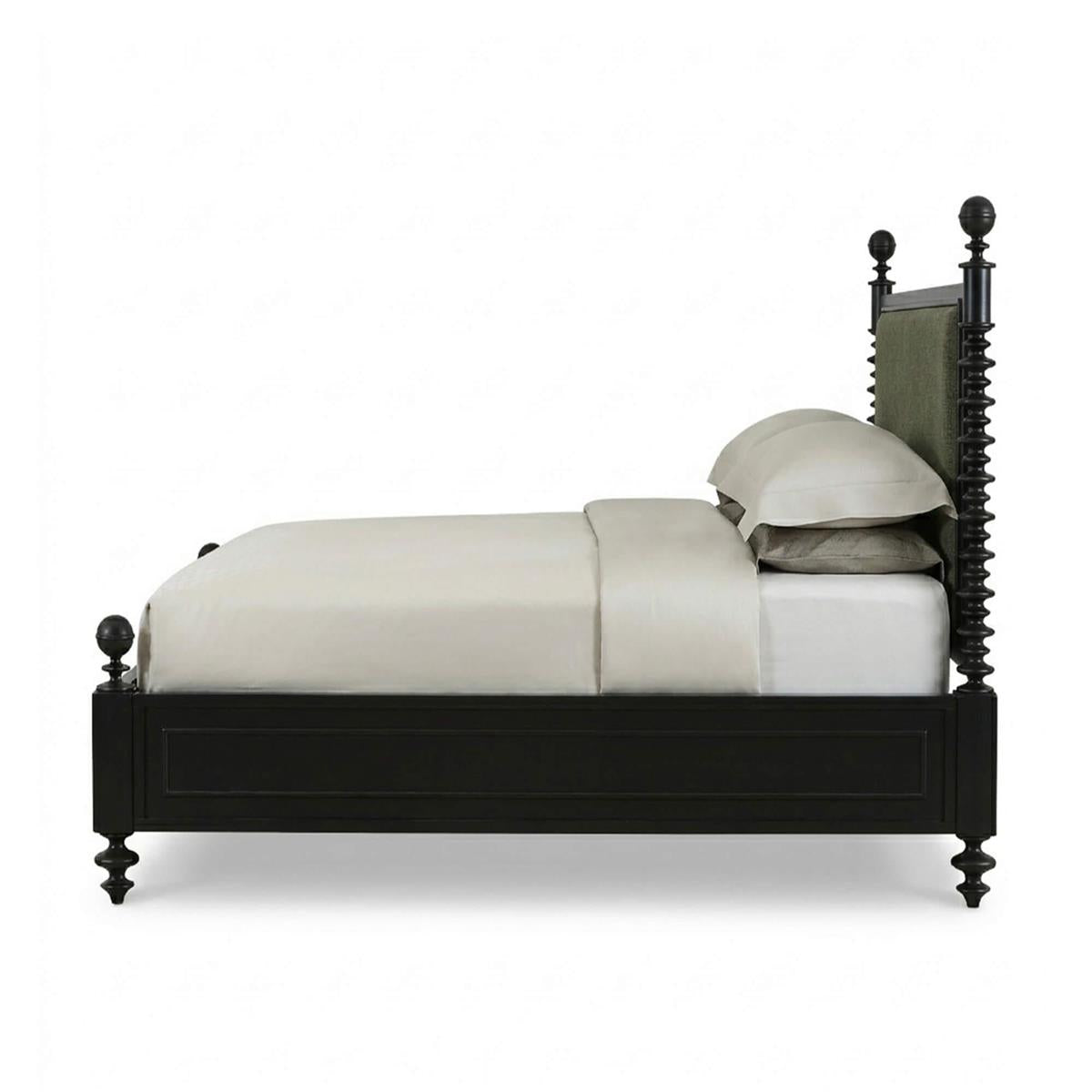 Bramble Milano Upholstered Queen Bed — Batavia Black / Arctic