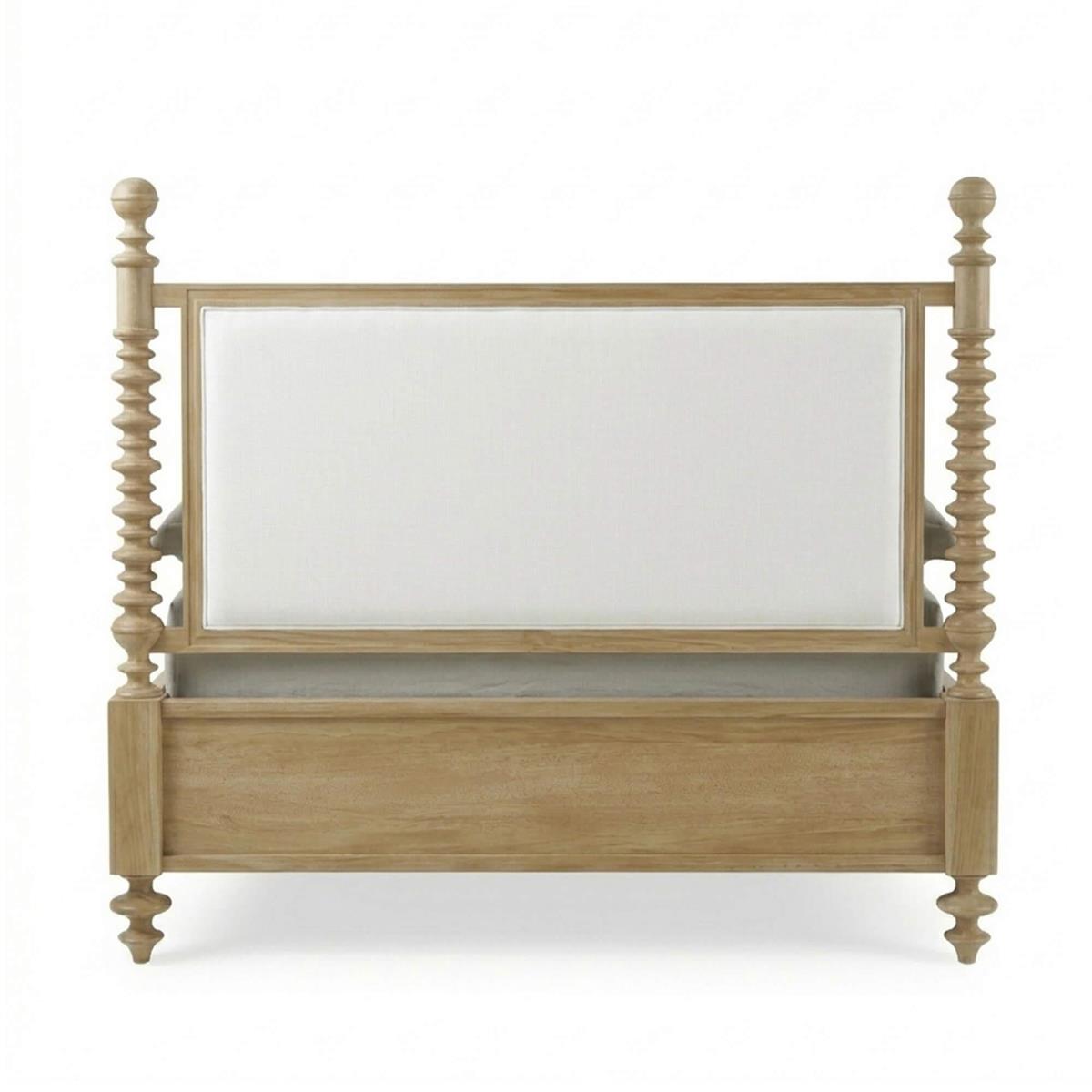 Bramble Milano Upholstered Queen Bed — Fruit Wood / Arctic