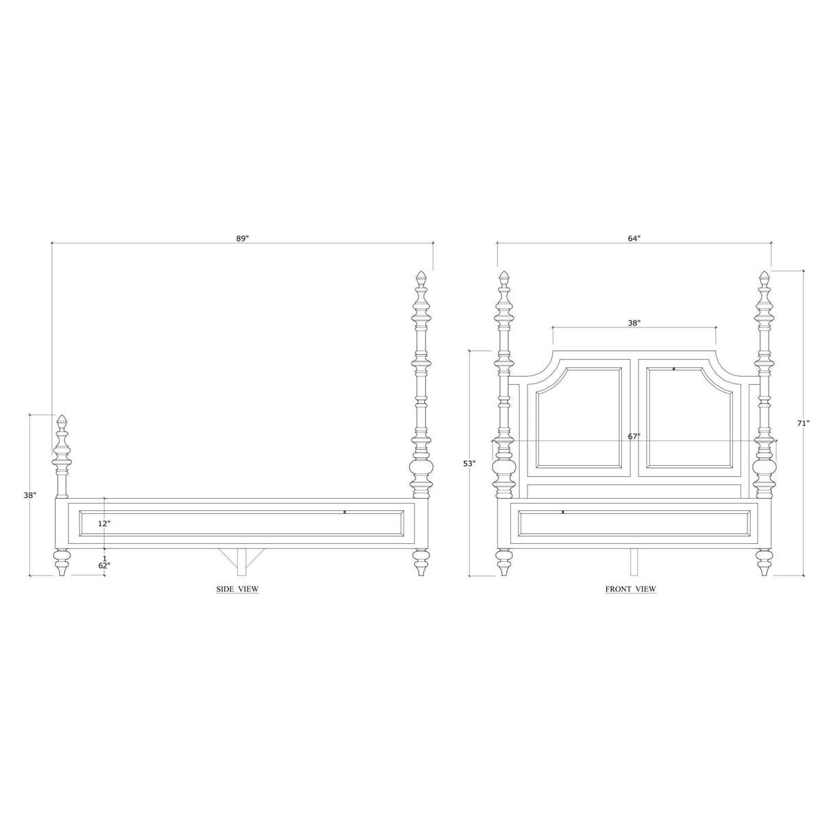 Bramble Savannah Bed Queen — Dark Walnut