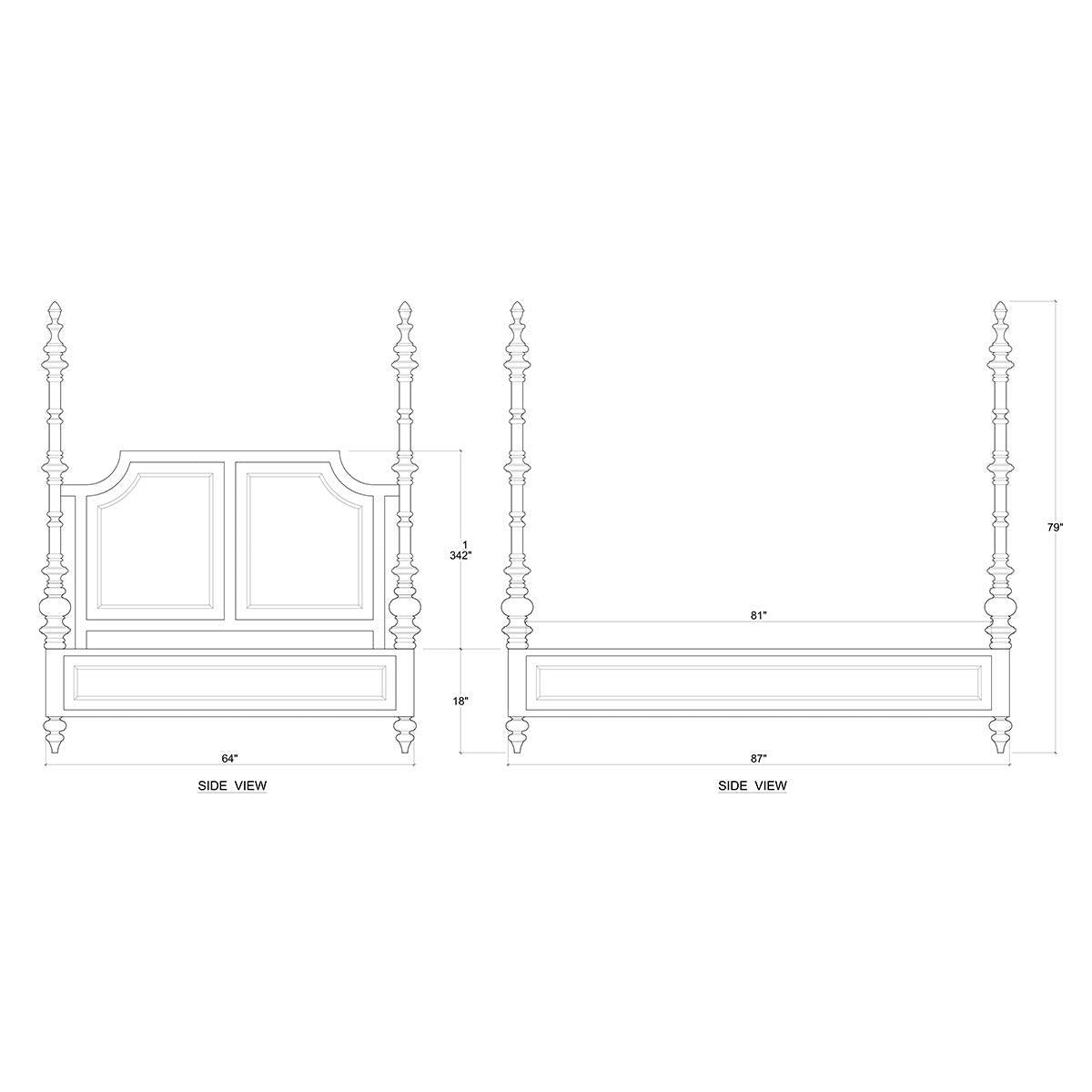 Bramble Savannah Bed Queen — Dark Walnut