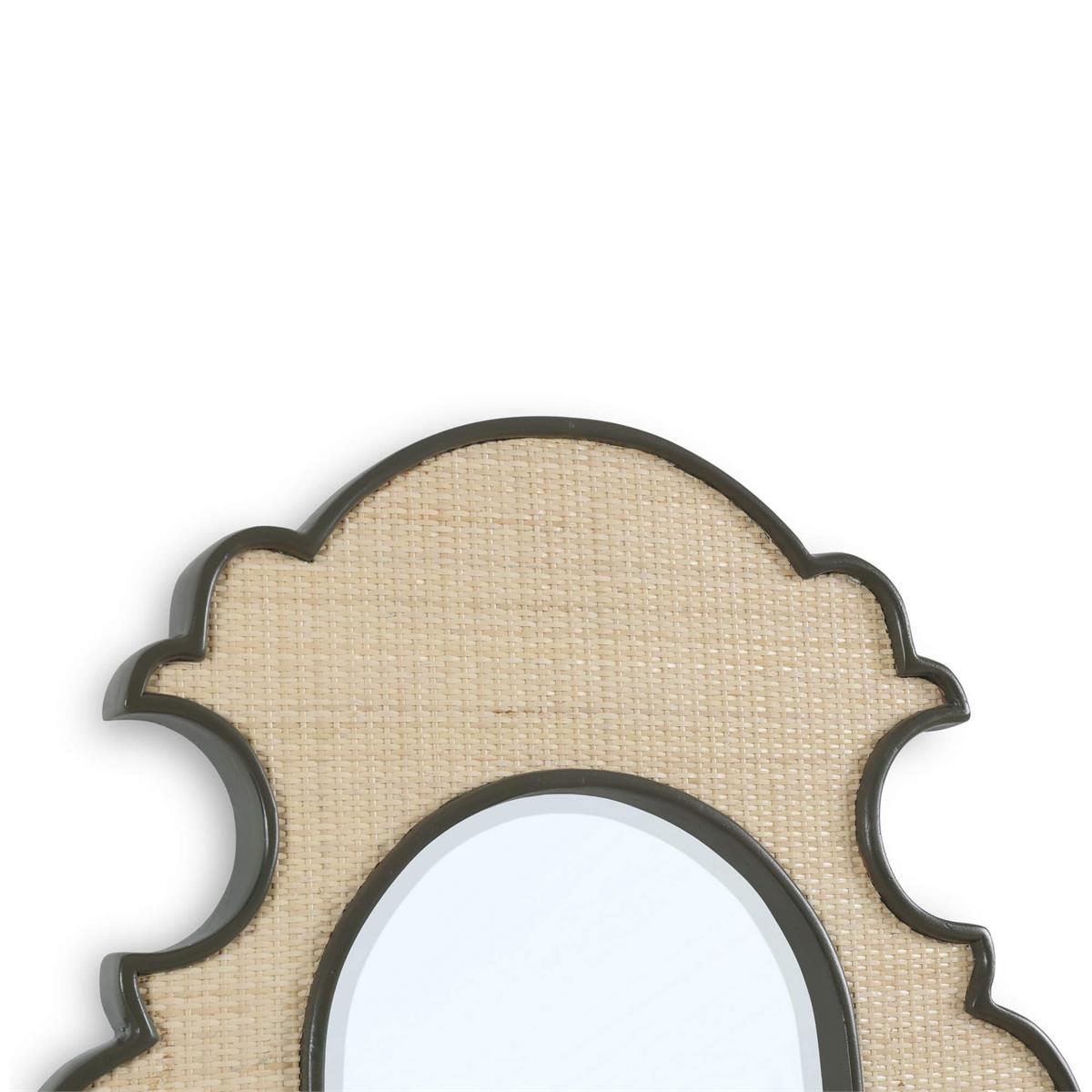 Bramble Lotus Mirror — Midnight Olive / Rattan Natural