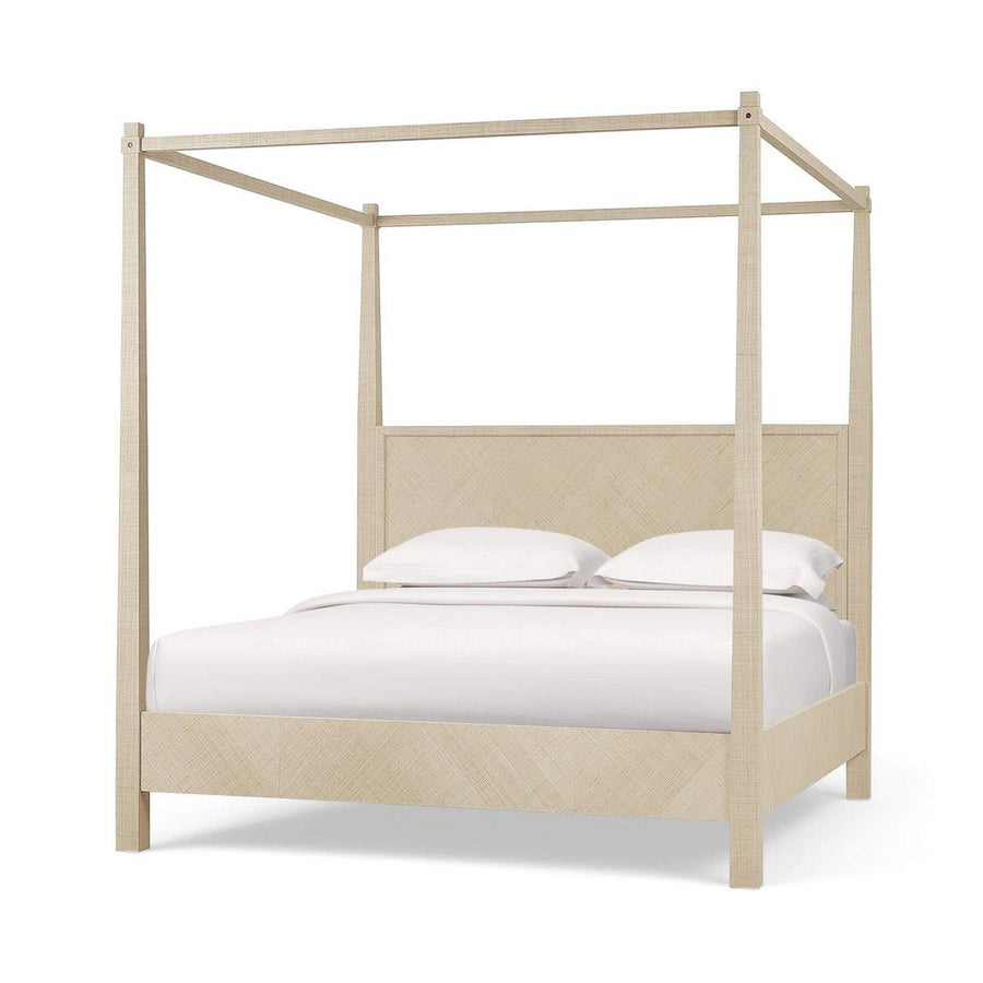 Luna Canopy King Bed - Raw Raffia