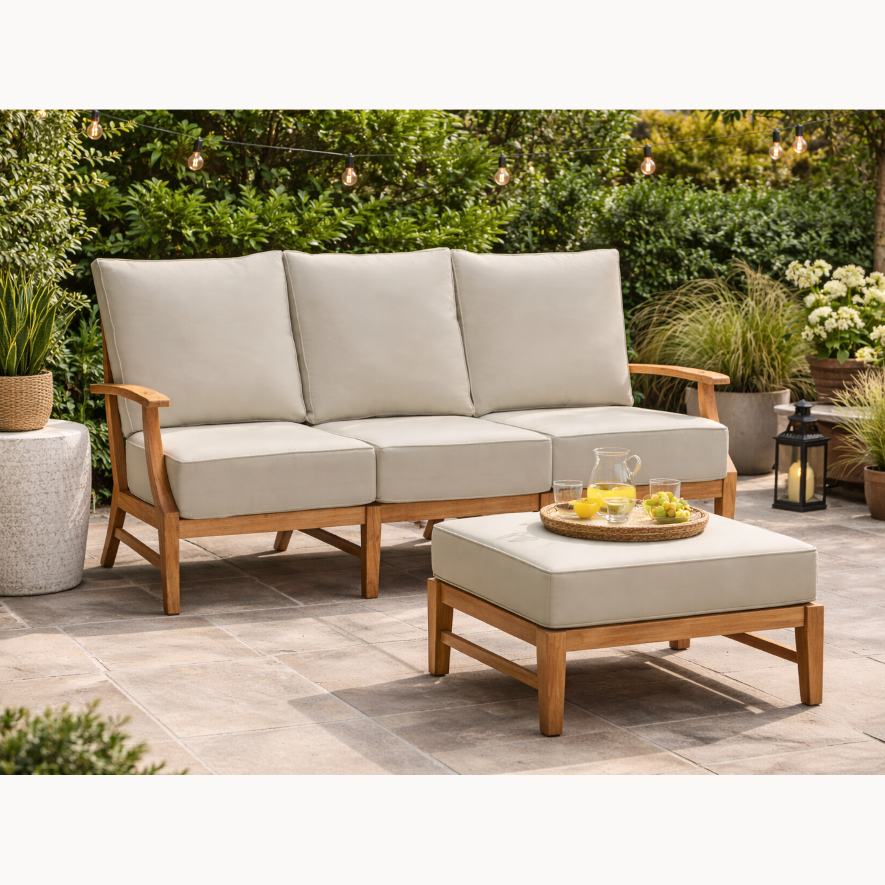 Croquet Teak Ottoman