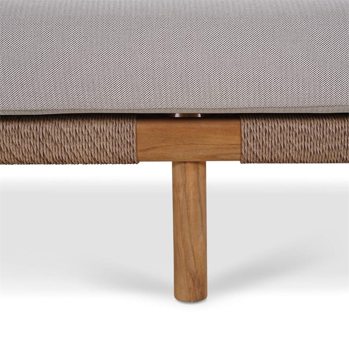 Bramble Jackson 2 Seater w/ Seat & Back Cushions - Outdoor Teak — Natural Teak Fine Sanded / Sunbrella Sand Cream