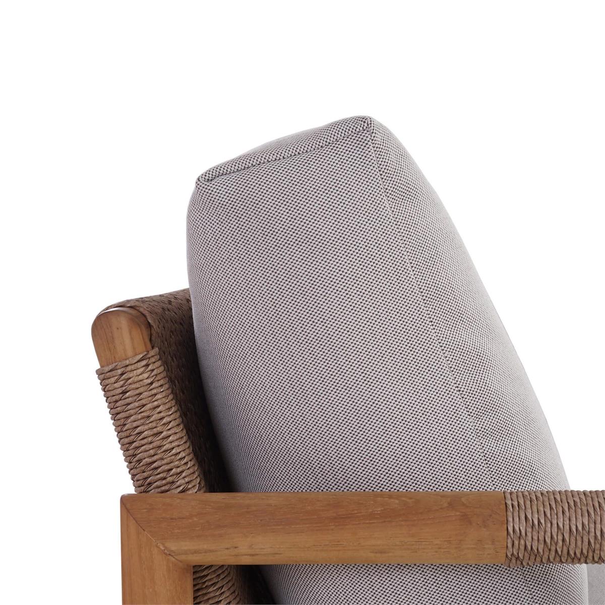 Bramble Jackson 2 Seater w/ Seat & Back Cushions - Outdoor Teak — Natural Teak Fine Sanded / Sunbrella Sand Cream