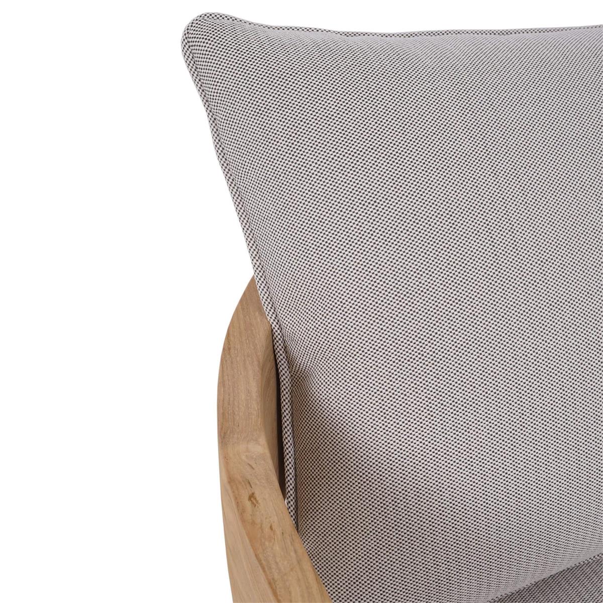 Bramble Raleigh 2 Seater w/ Seat & Back Cushions - Outdoor Teak — Natural Teak Fine Sanded / Sunbrella Sand Cream