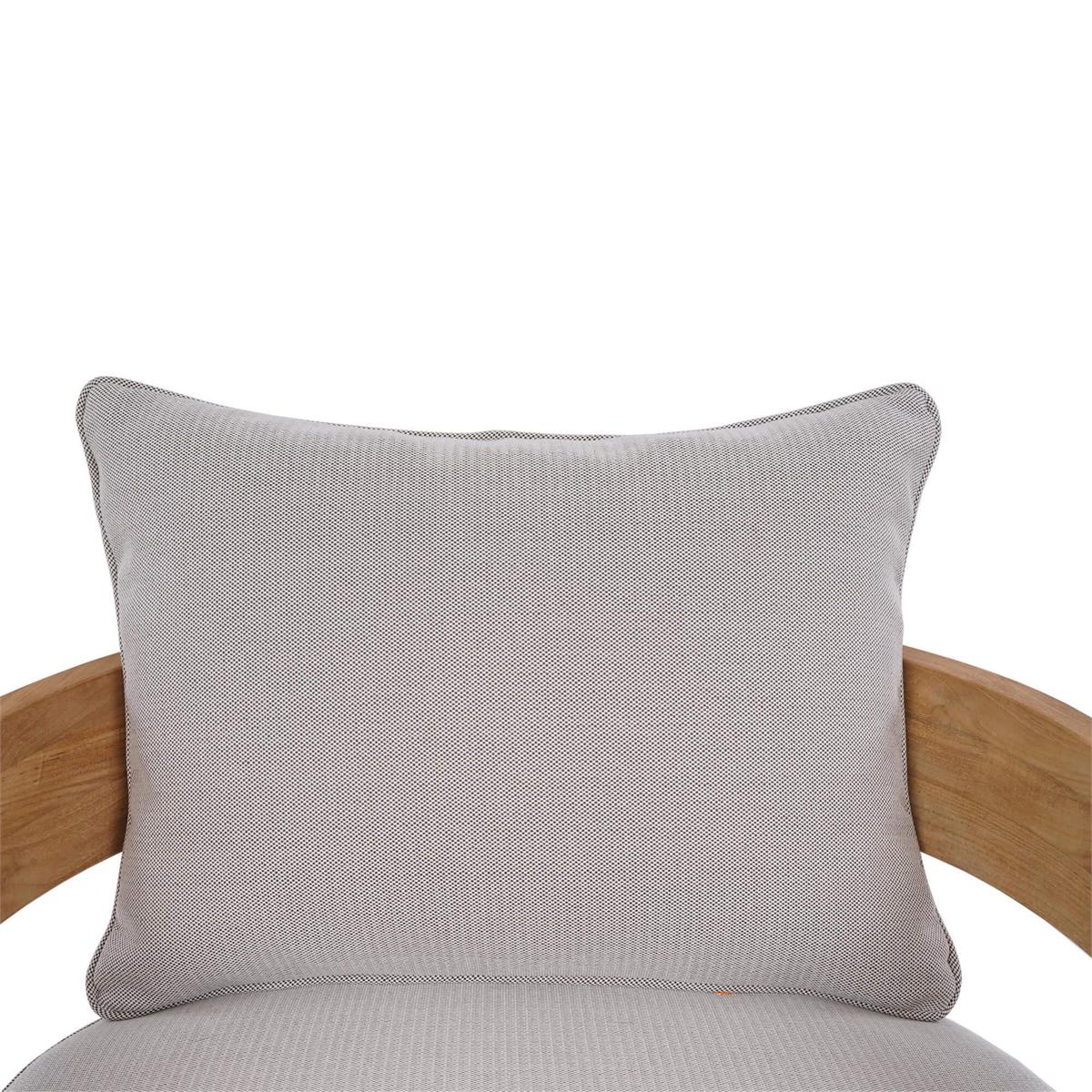 Bramble Raleigh Teak Single Seater w/ Seat & Back Cushions - Outdoor Teak — Natural Teak Fine Sanded / Sunbrella Sand Cream