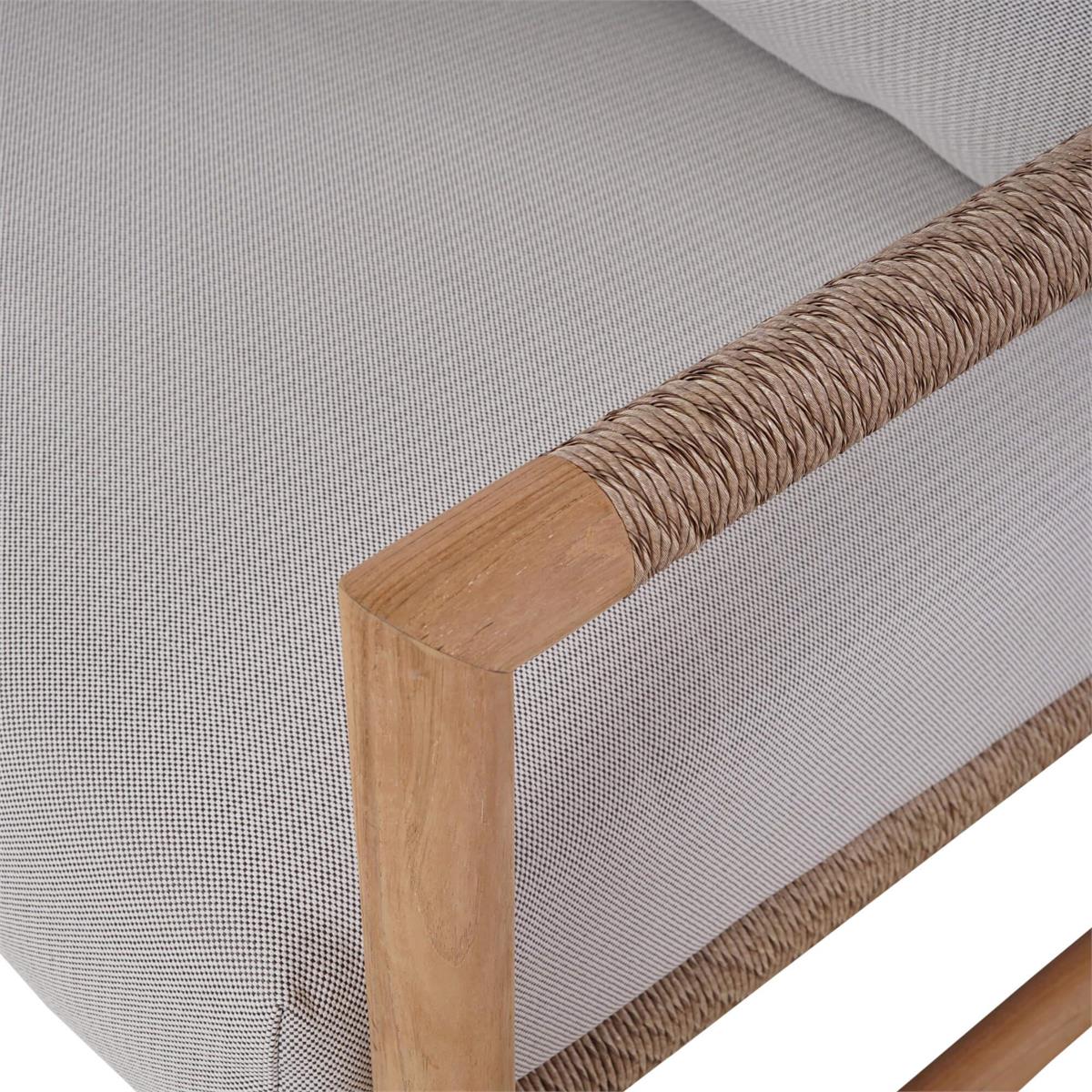 Bramble Jackson 3 Seater w/ Seat & Back Cushions - Outdoor Teak — Natural Teak Fine Sanded / Sunbrella Sand Cream