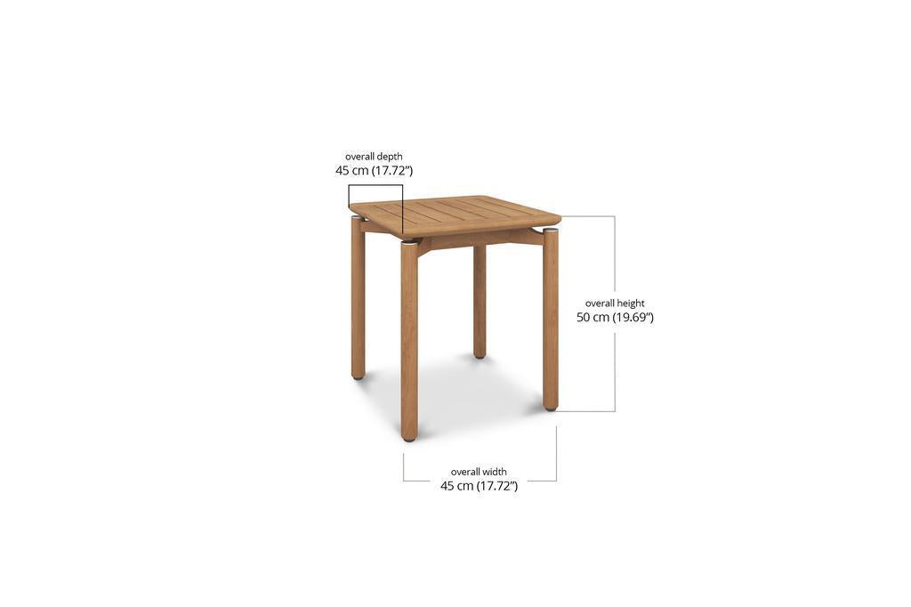 Bramble Virginia Side Table Square - Outdoor Teak — Natural Teak Fine Sanded