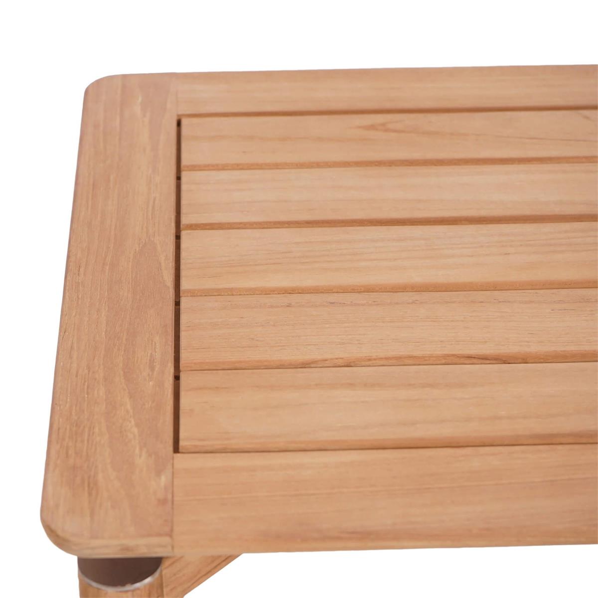 Bramble Virginia Side Table Square - Outdoor Teak — Natural Teak Fine Sanded