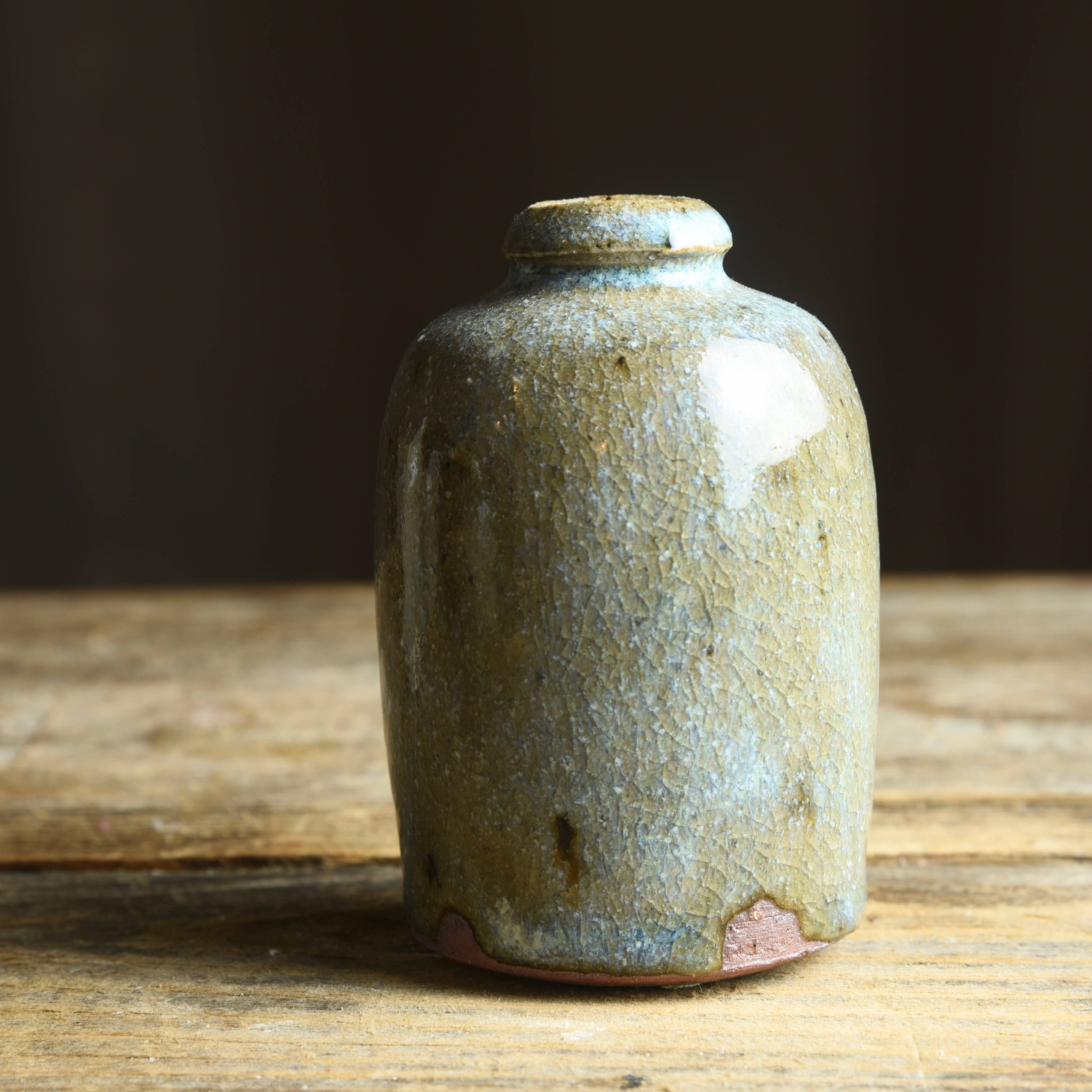 Matt Fishman Pottery Wild Clay Bud Vase in Ash Glaze