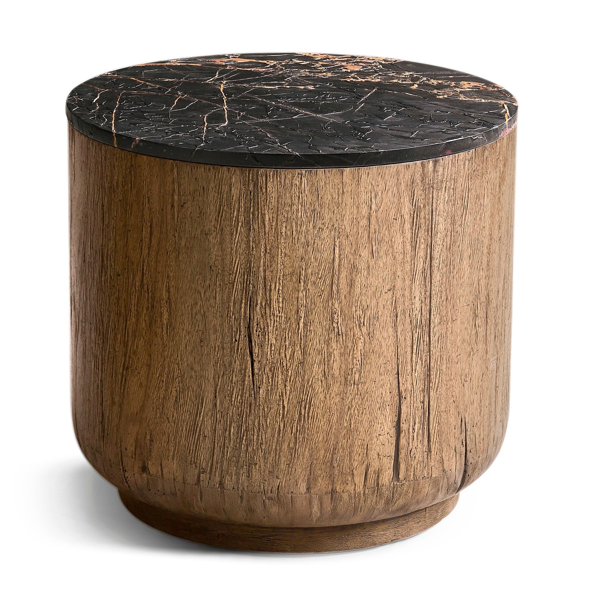 Jonathan Charles Stone Ridge Marble Rnd. Side Table Light