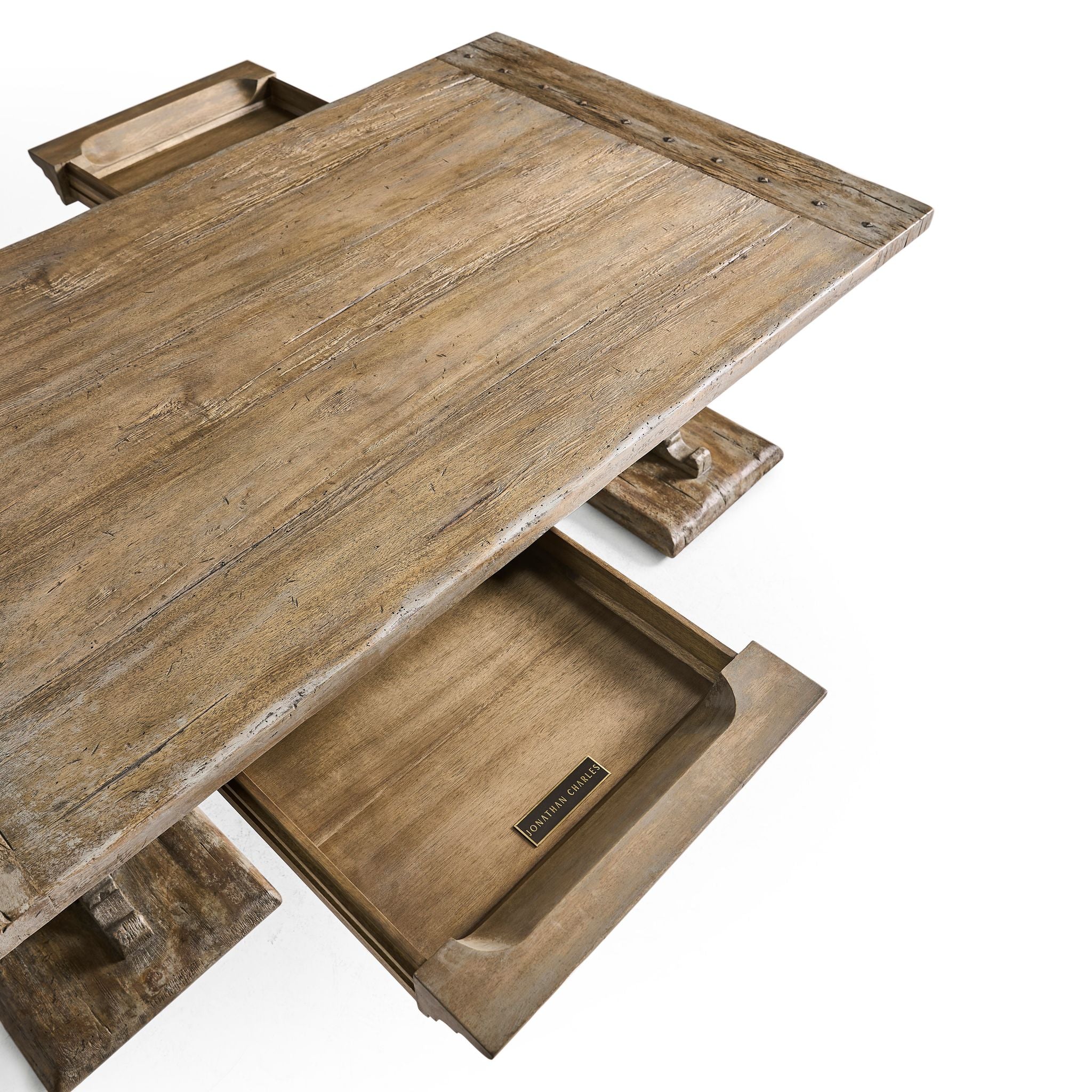 Jonathan Charles Caldera Pedestal-Base Console Table