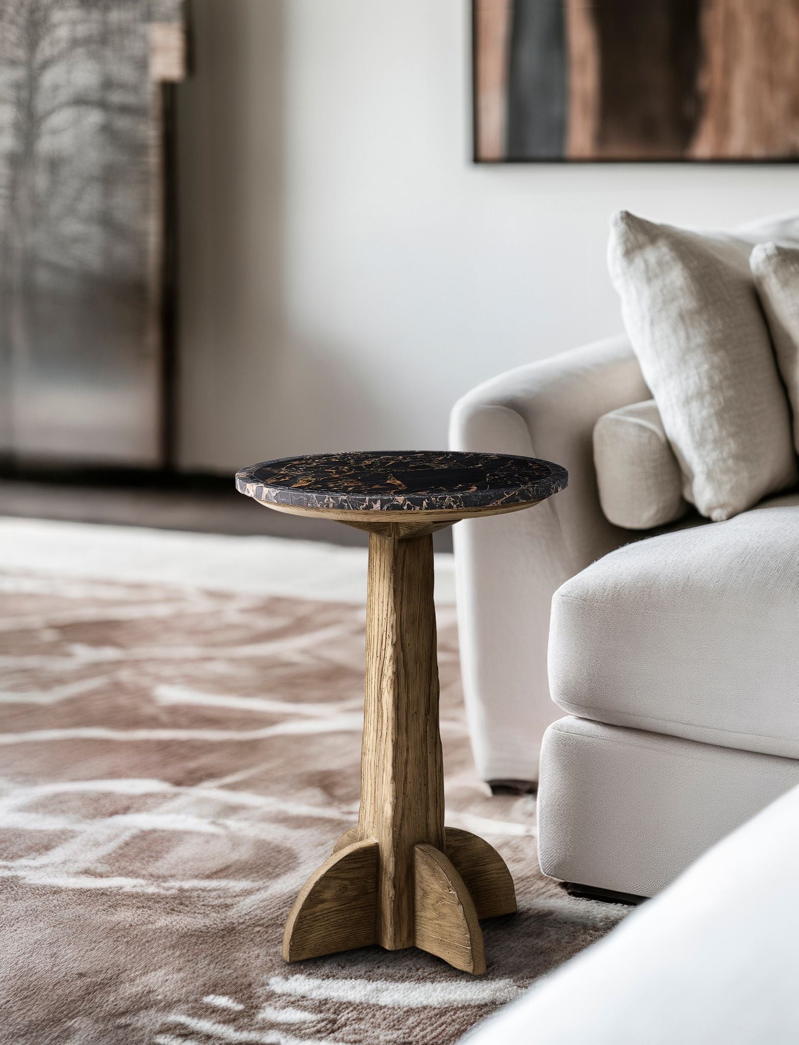 Jonathan Charles Echo Canyon Marble Side Table