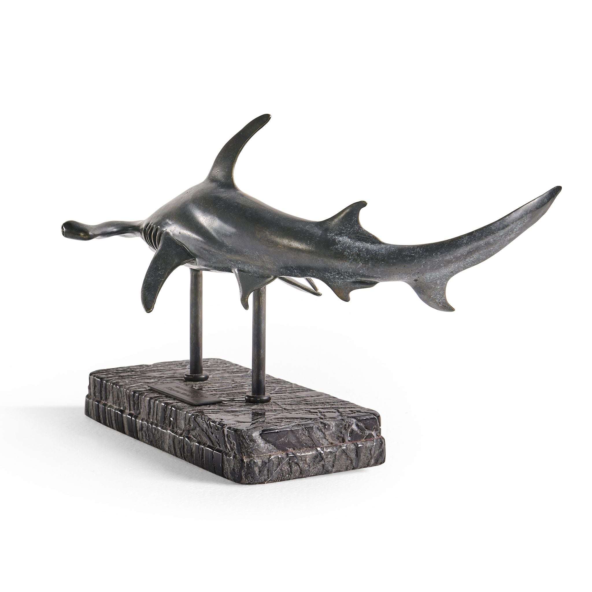 Jonathan Charles Hammerhead Shark C Shape Bronze Statue w