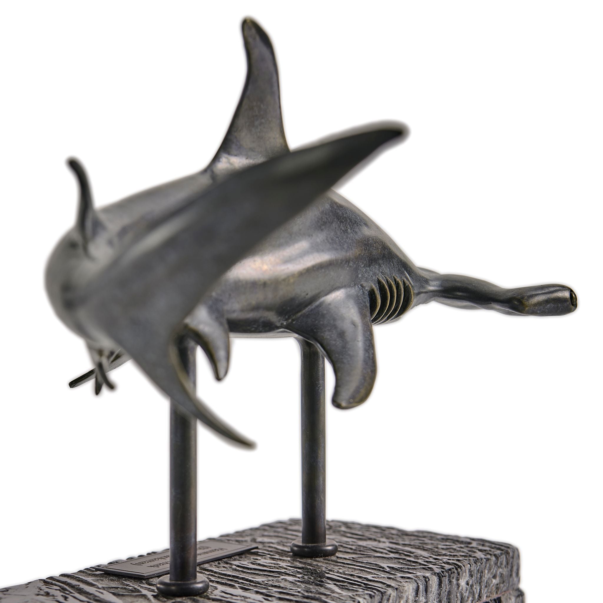 Jonathan Charles Hammerhead Shark C Shape Bronze Statue w
