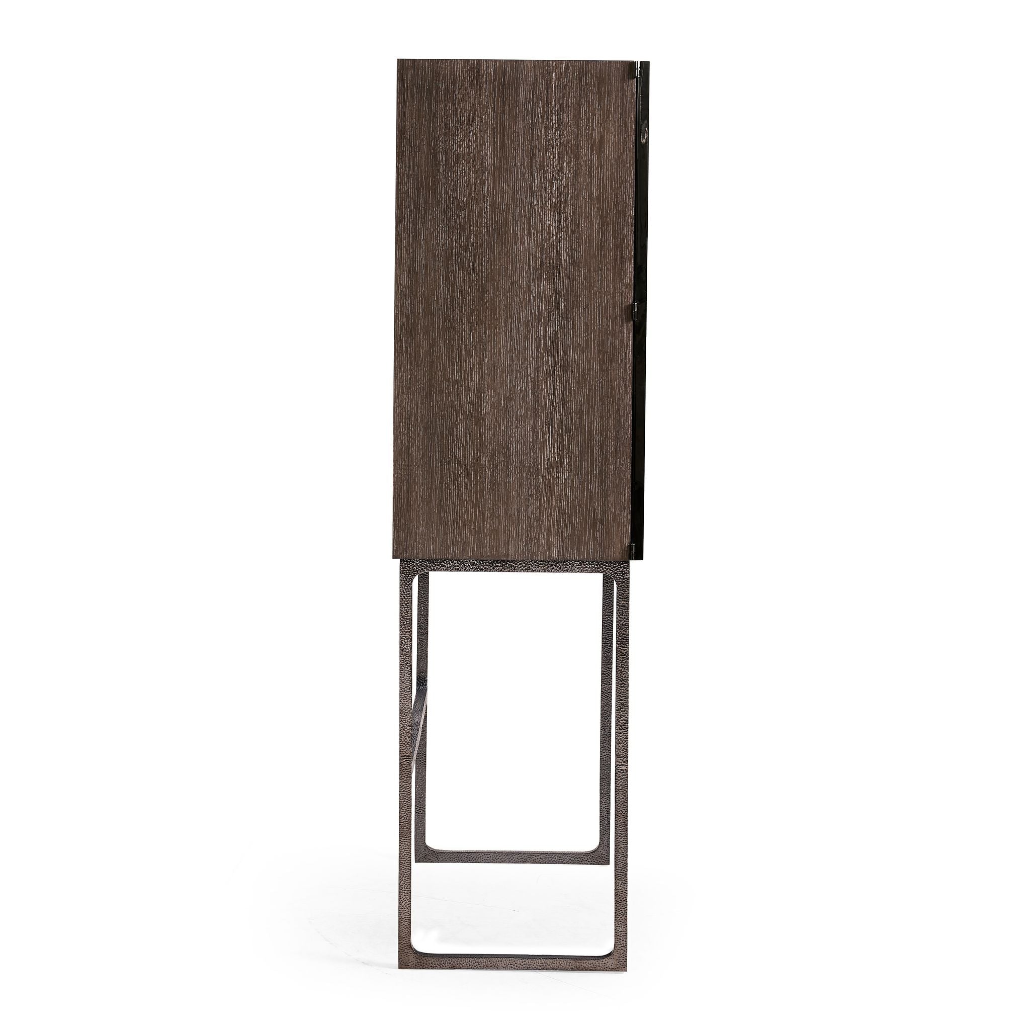 Jonathan Charles JC Modern Bar Cabinet — Chocolate Apricot Oak