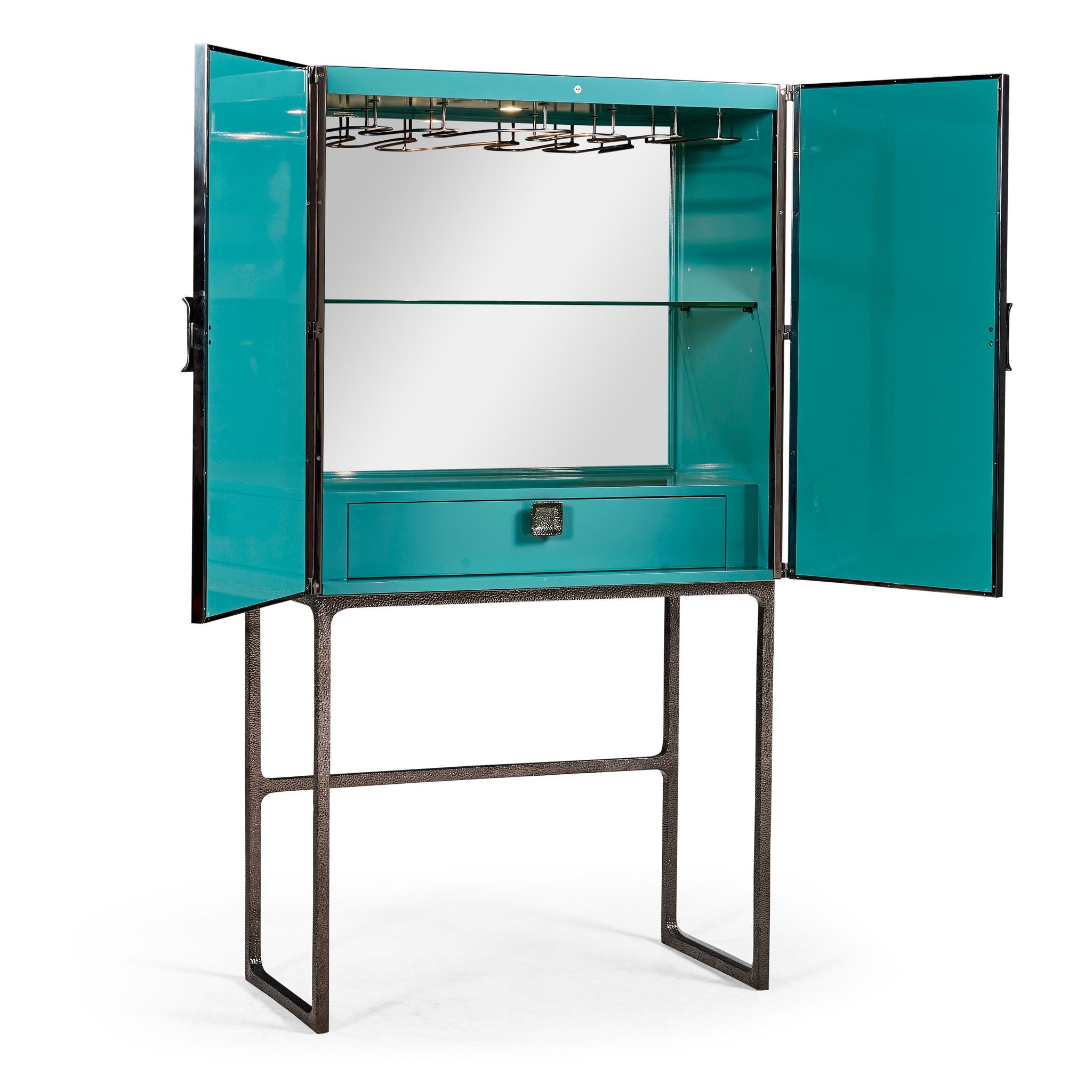 Jonathan Charles JC Modern Bar Cabinet — Chocolate Apricot Oak