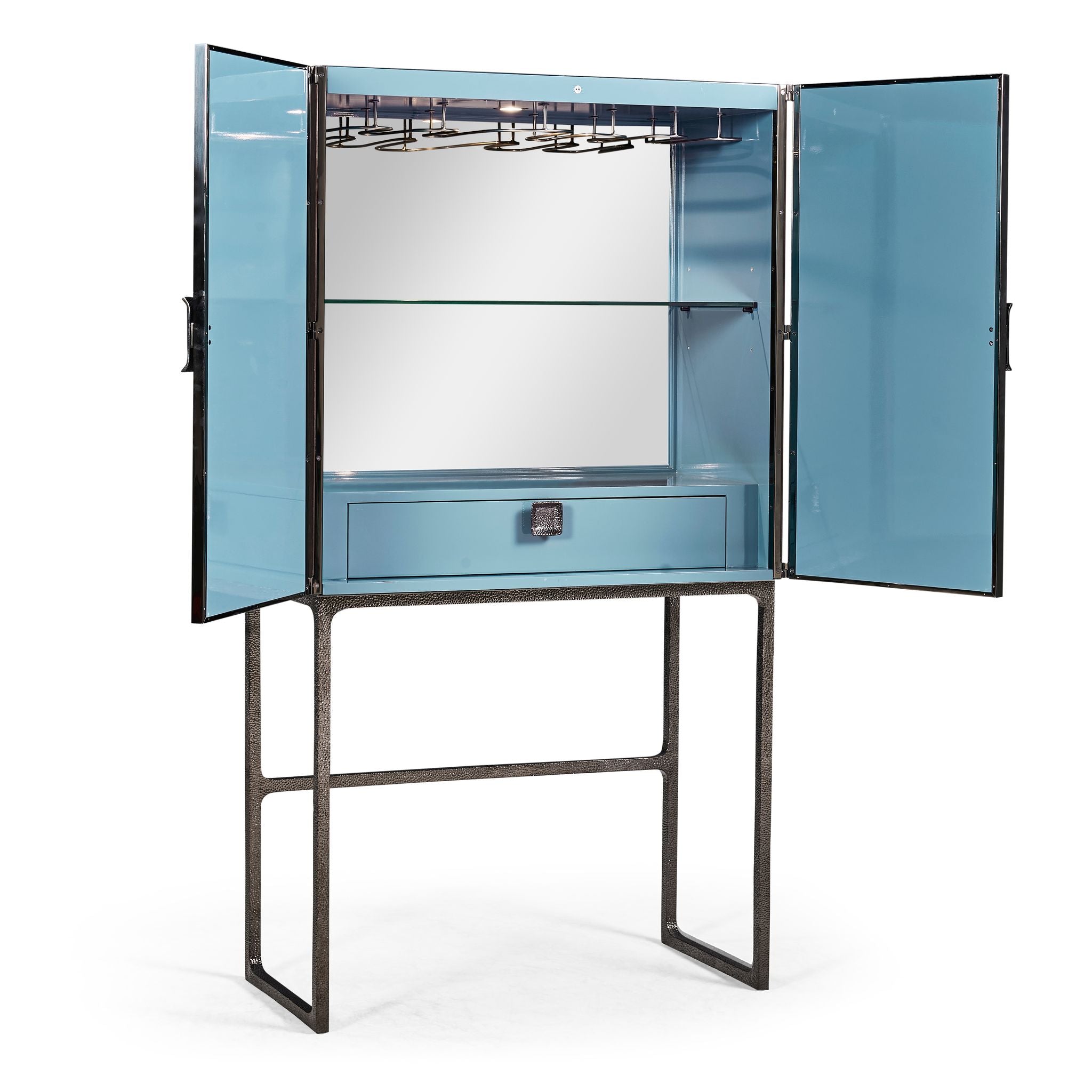 Jonathan Charles JC Modern Bar Cabinet — Chocolate Apricot Oak