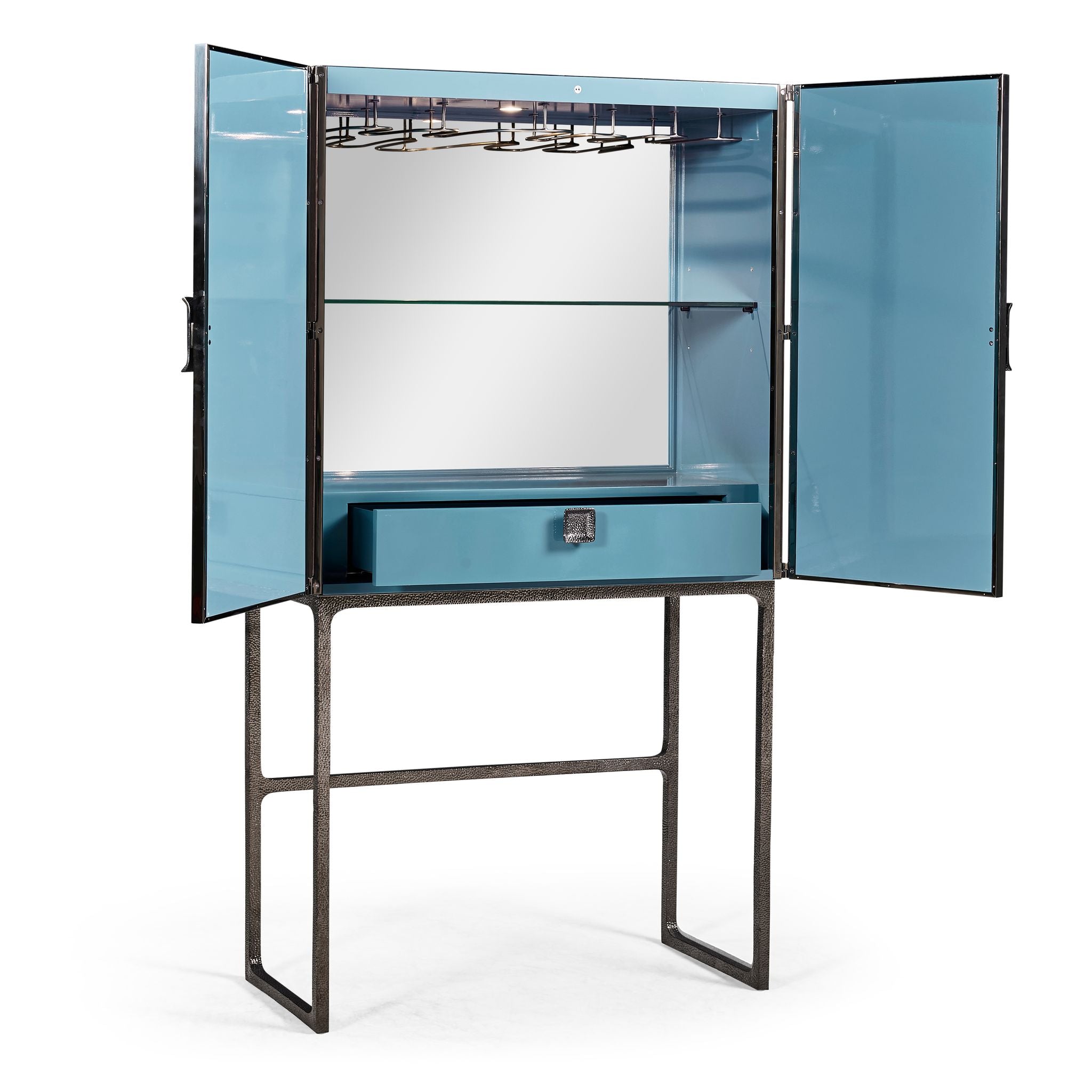 Jonathan Charles JC Modern Bar Cabinet — Chocolate Apricot Oak