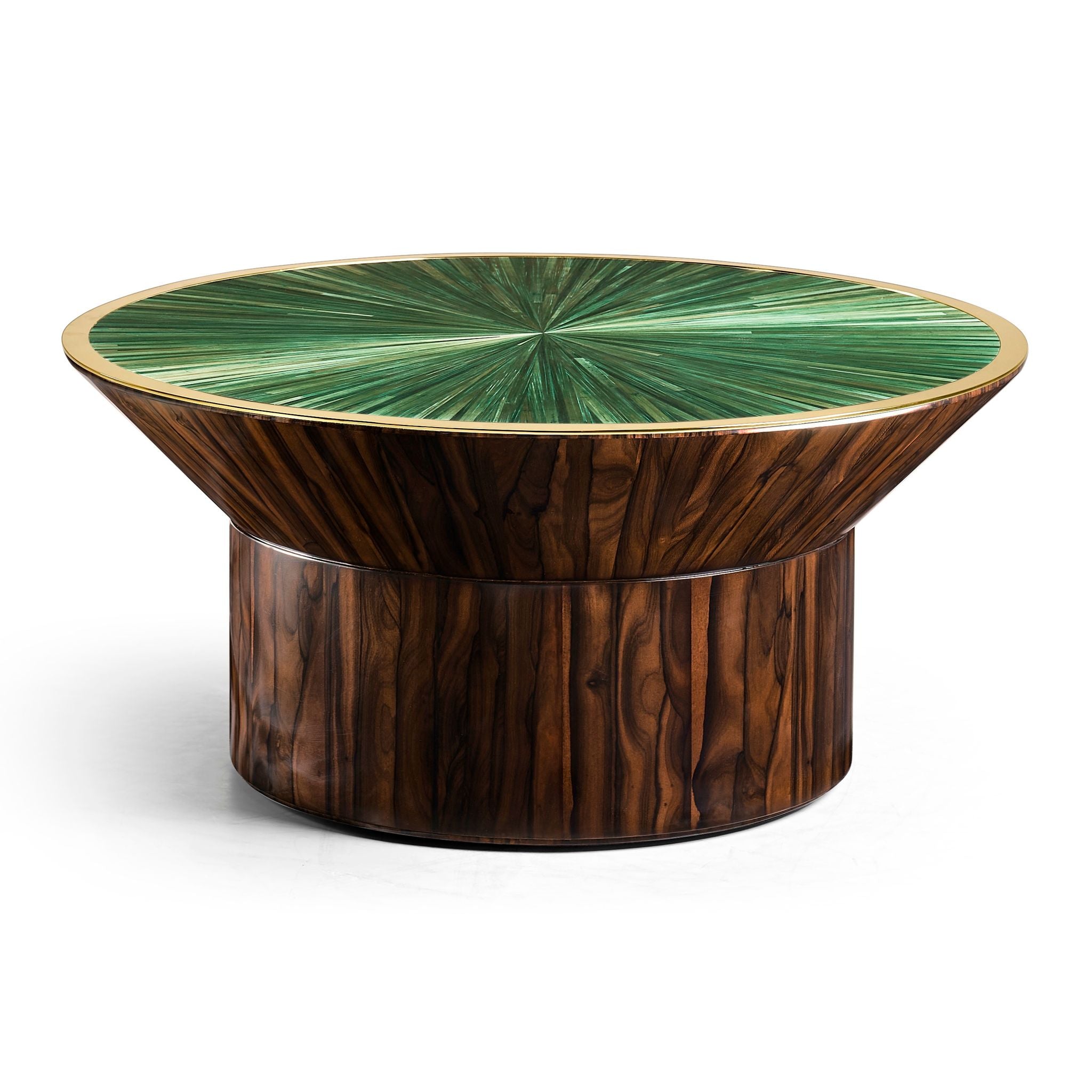Jonathan Charles JC Modern Round Cocktail Table — Jade Green Straw