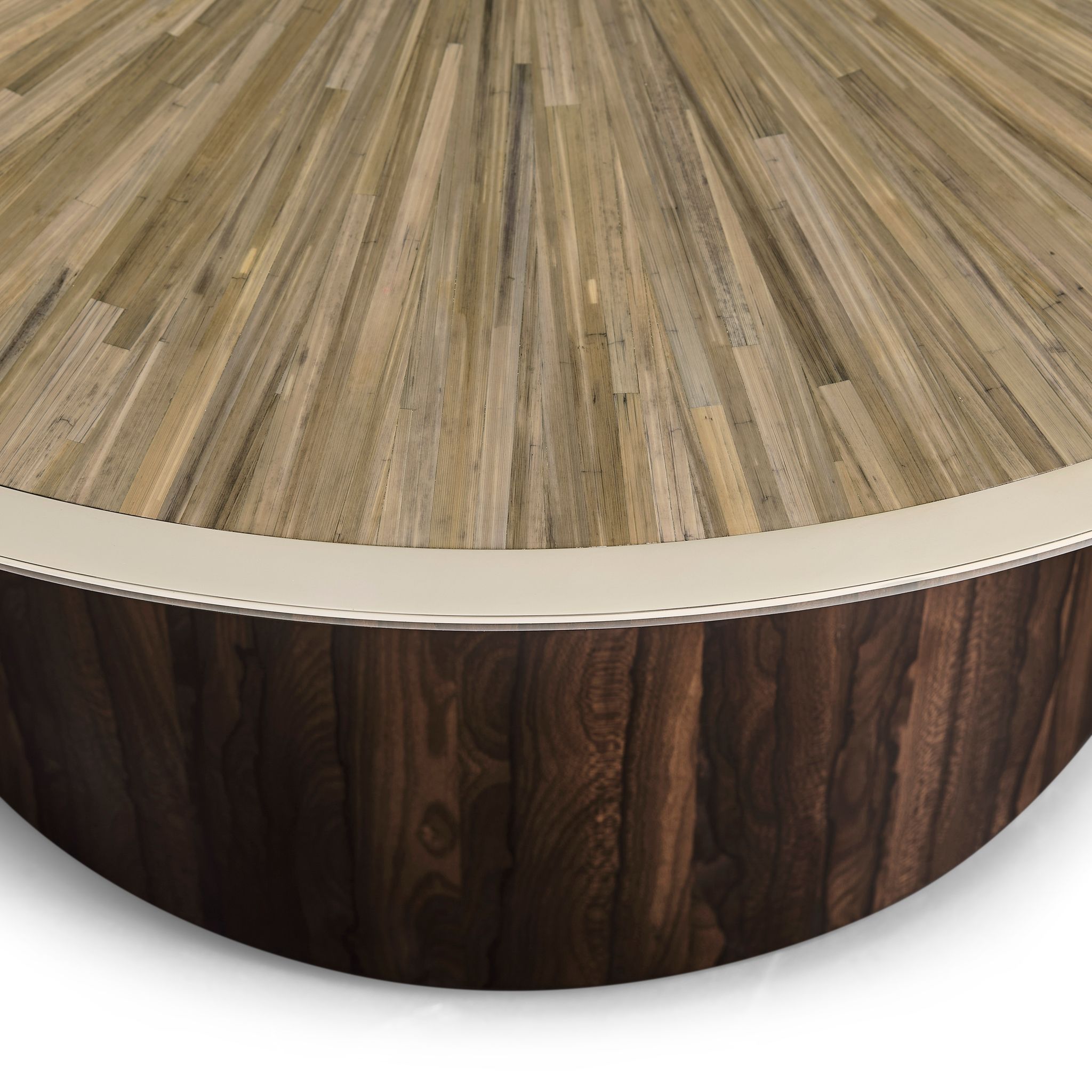 Jonathan Charles JC Modern Round Cocktail Table — Natural Straw