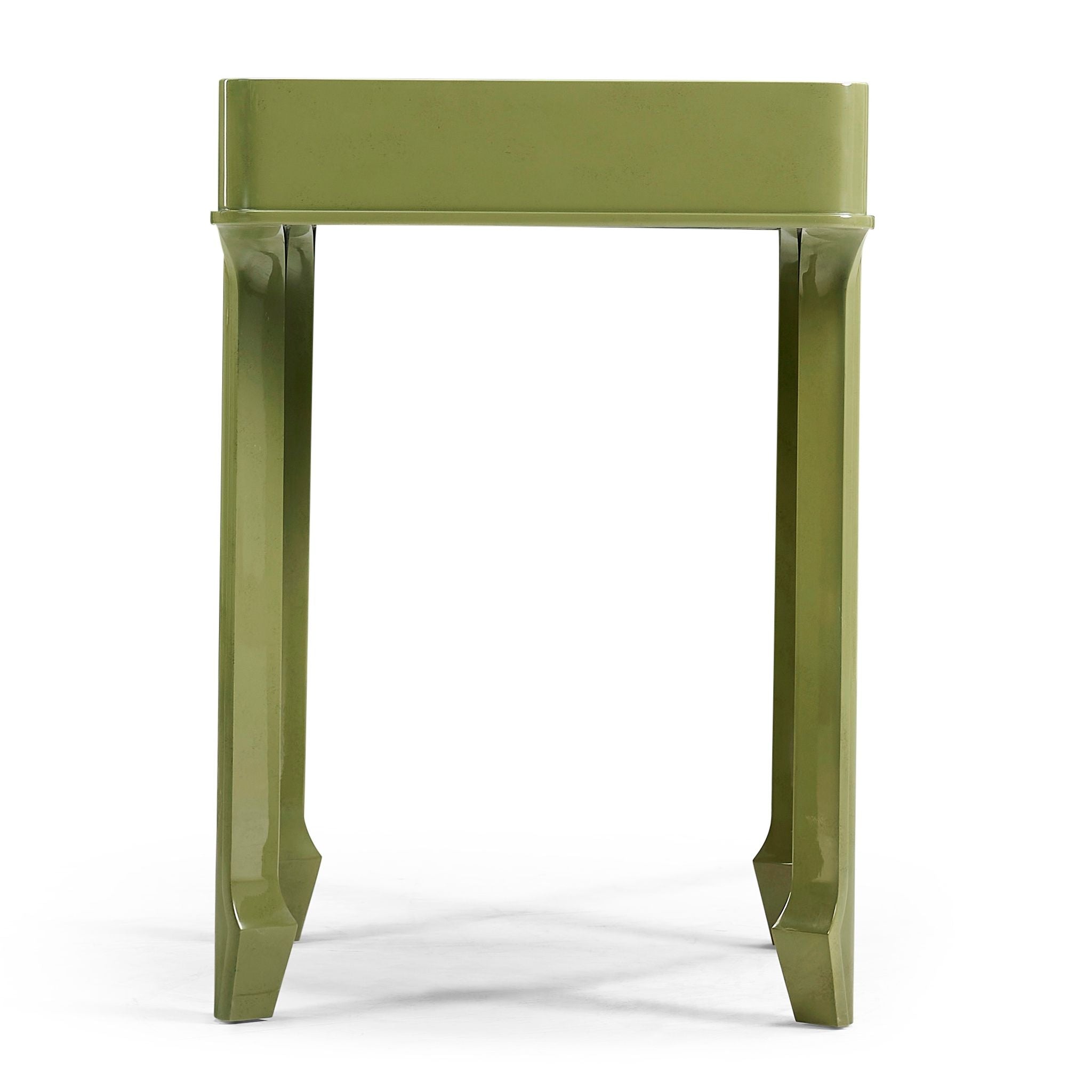 Jonathan Charles JC Modern Polly Rectangular End Table — Dor Green Lacquer