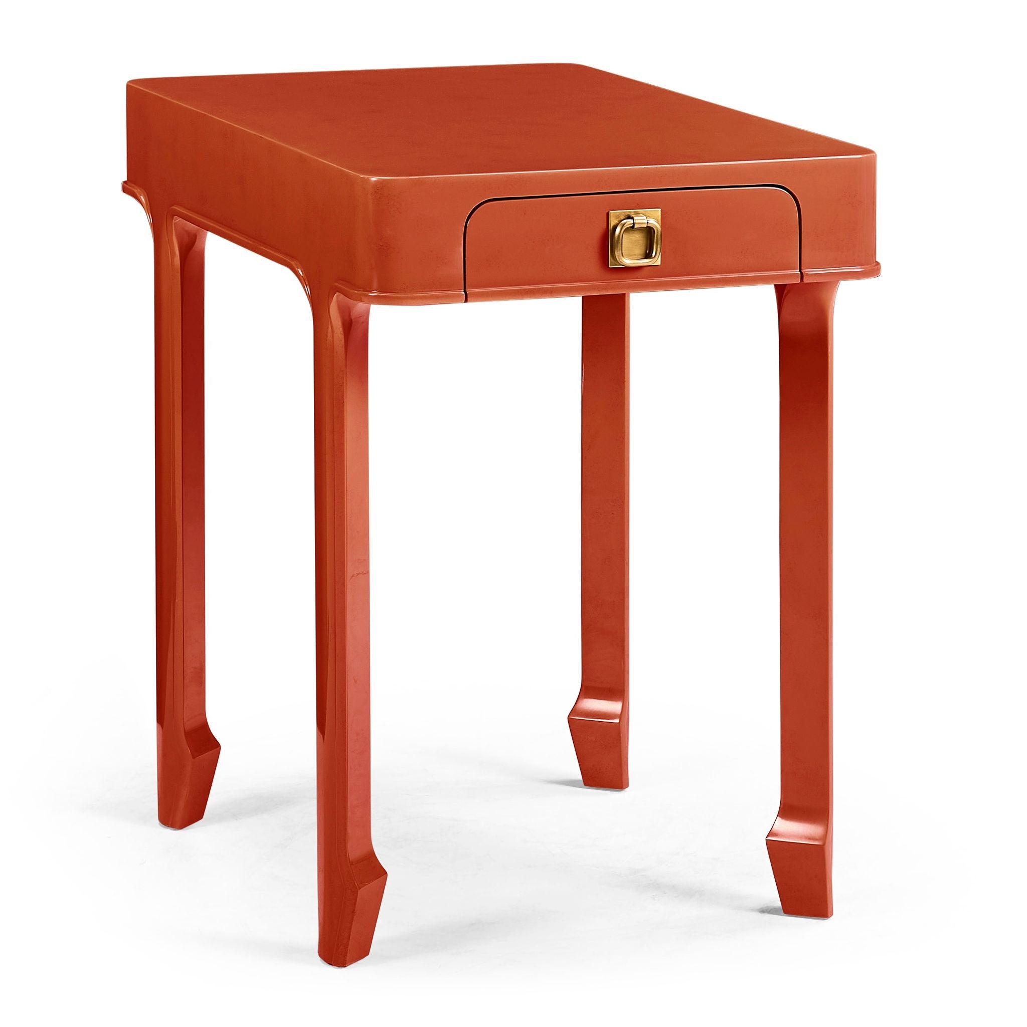 Jonathan Charles JC Modern Polly Rectangular End Table — Dor Red Lacquer