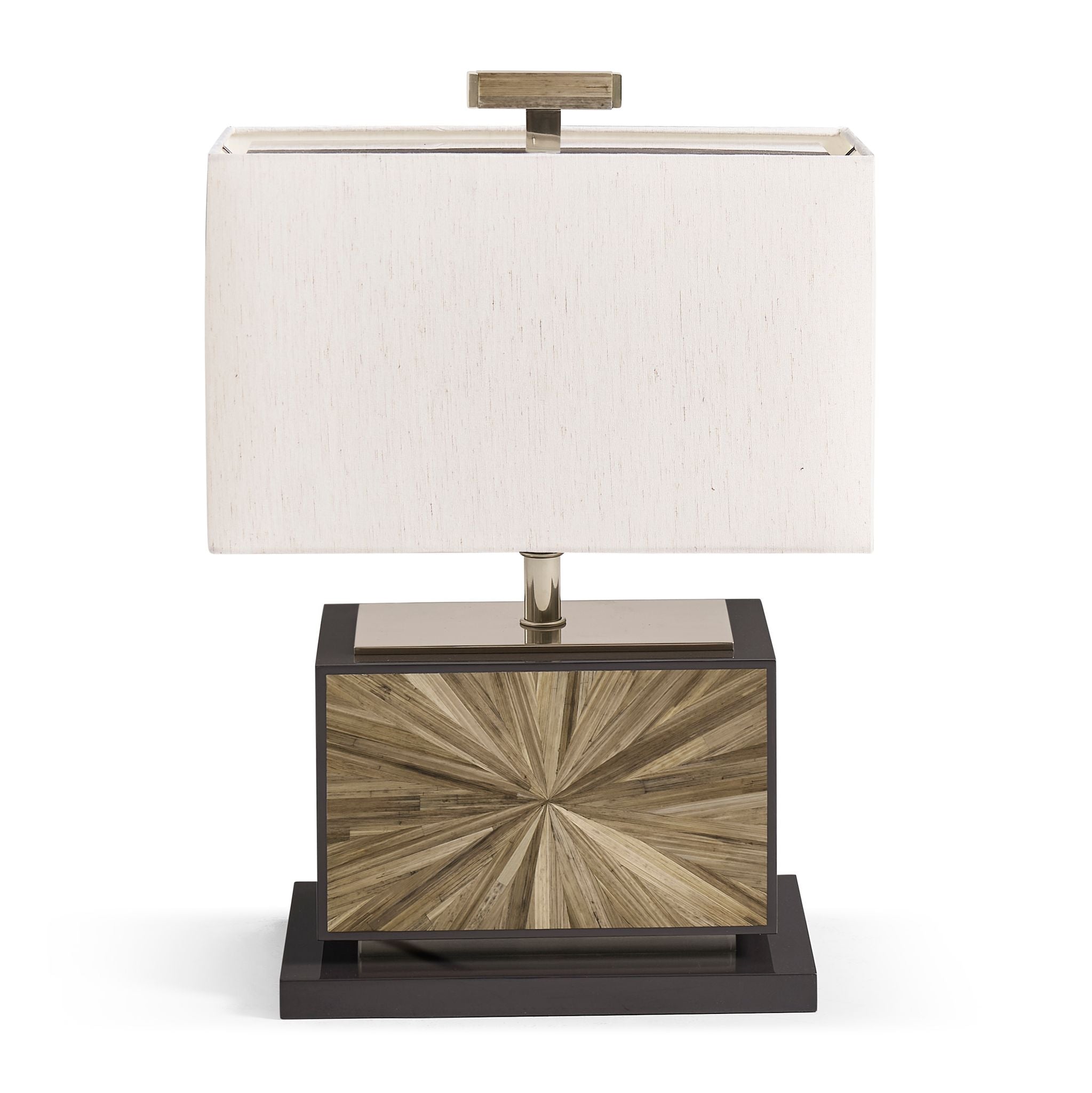 Jonathan Charles JC Modern Horizontal Table Lamp — Natural Straw