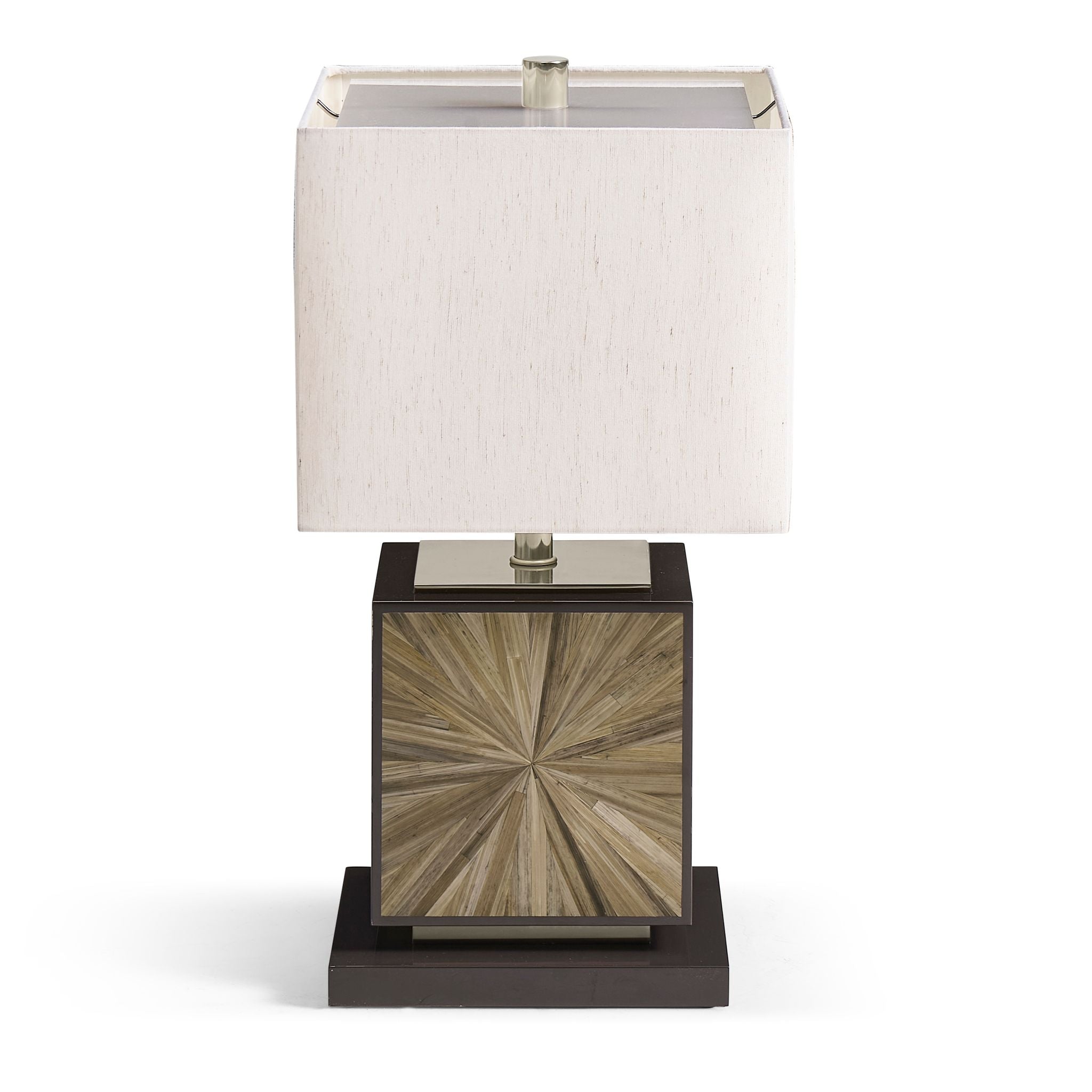 Jonathan Charles JC Modern Cube Table Lamp — Natural Straw